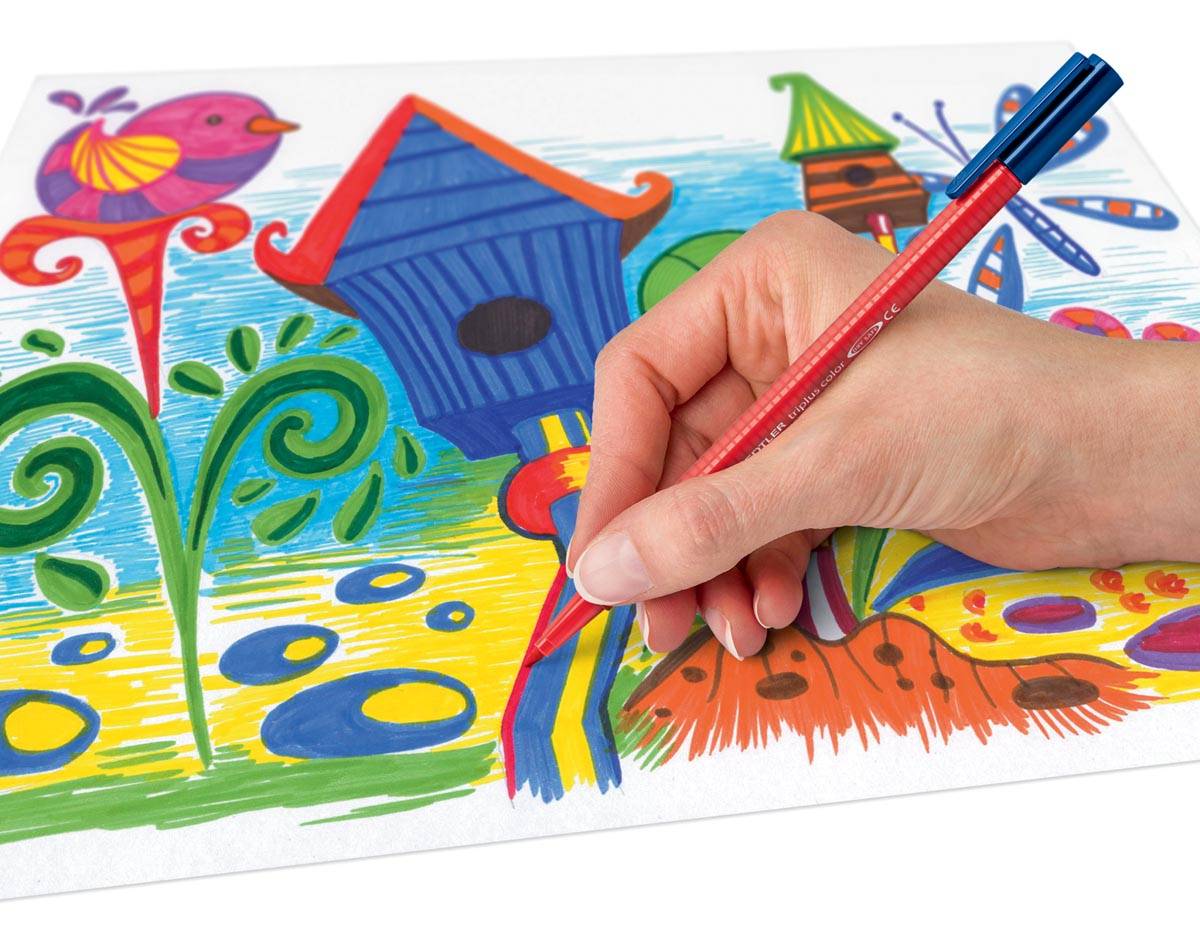 Staedtler viltstift Triplus Color, opstelbare box met 10 kleuren