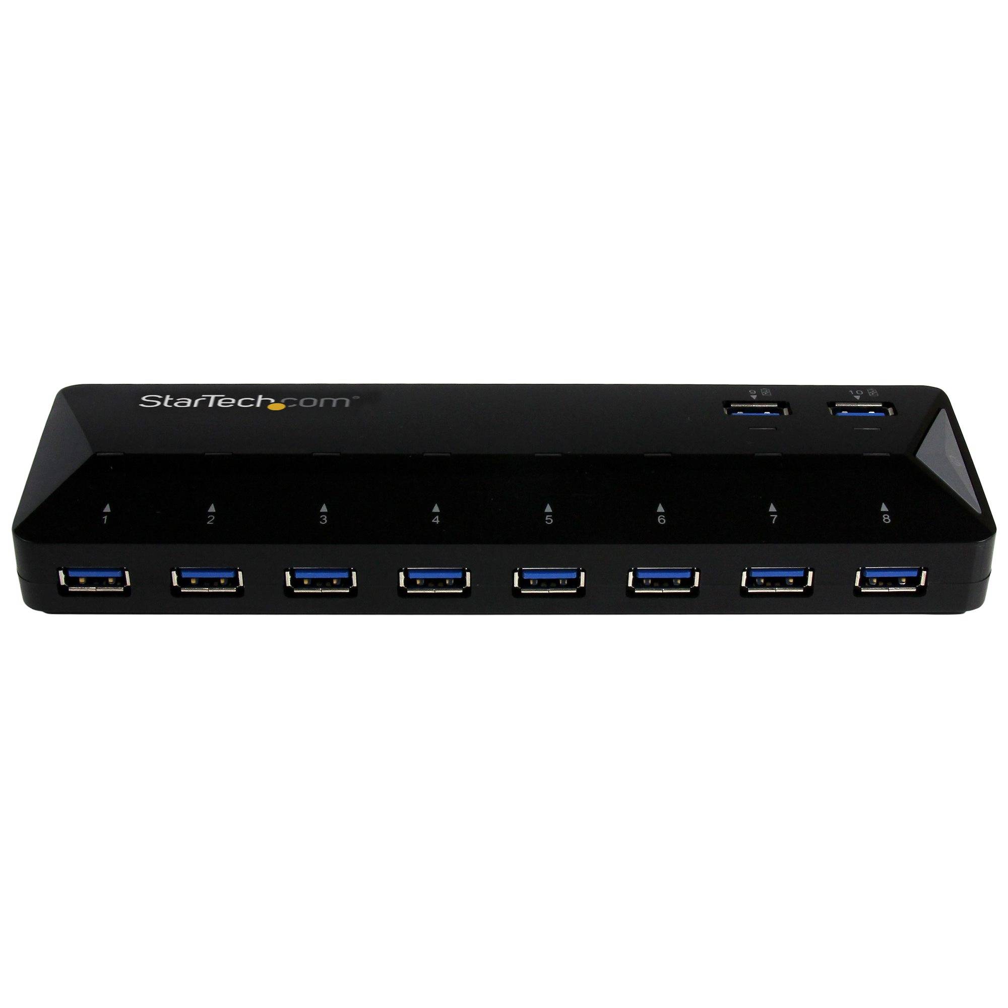 StarTech.com 10-Poorts USB 3.0 Hub met oplaad en sync poort - 5Gbps - 2 x 1.5A poorten