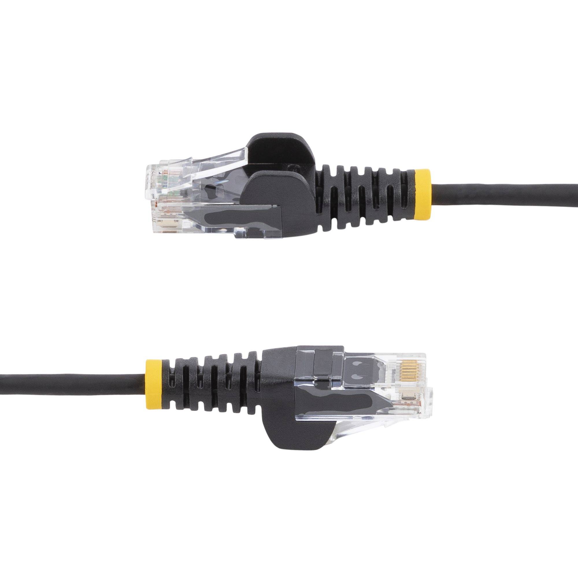 StarTech.com 10m Dunne CAT6 Ethernet Kabel, Zwart, Snagless, 100W PoE, UTP, LSZH, 28AWG Pure Koperdraad, Slim RJ45 Netwerk Patchkabel met Trekontlasting, Fluke Getest
