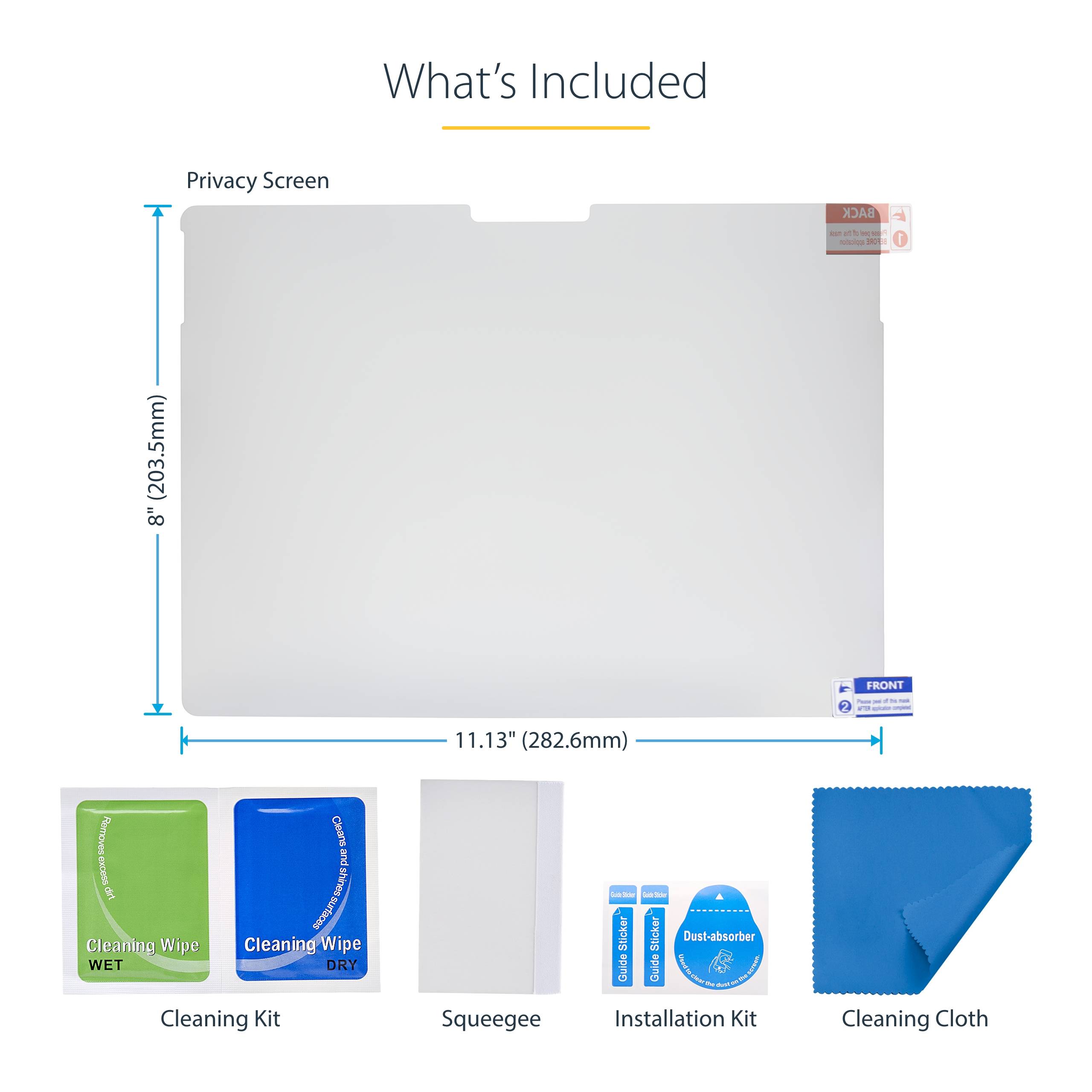 StarTech.com 4-Way 13-inch Surface Pro 8/9/X Laptop Privacy Filter, Portrait/Landscape Modes, Touch-Enabled, Anti-Glans Security Filter, +/- 30 Graden Kijkhoek, 51% Blauw Licht Vermindering