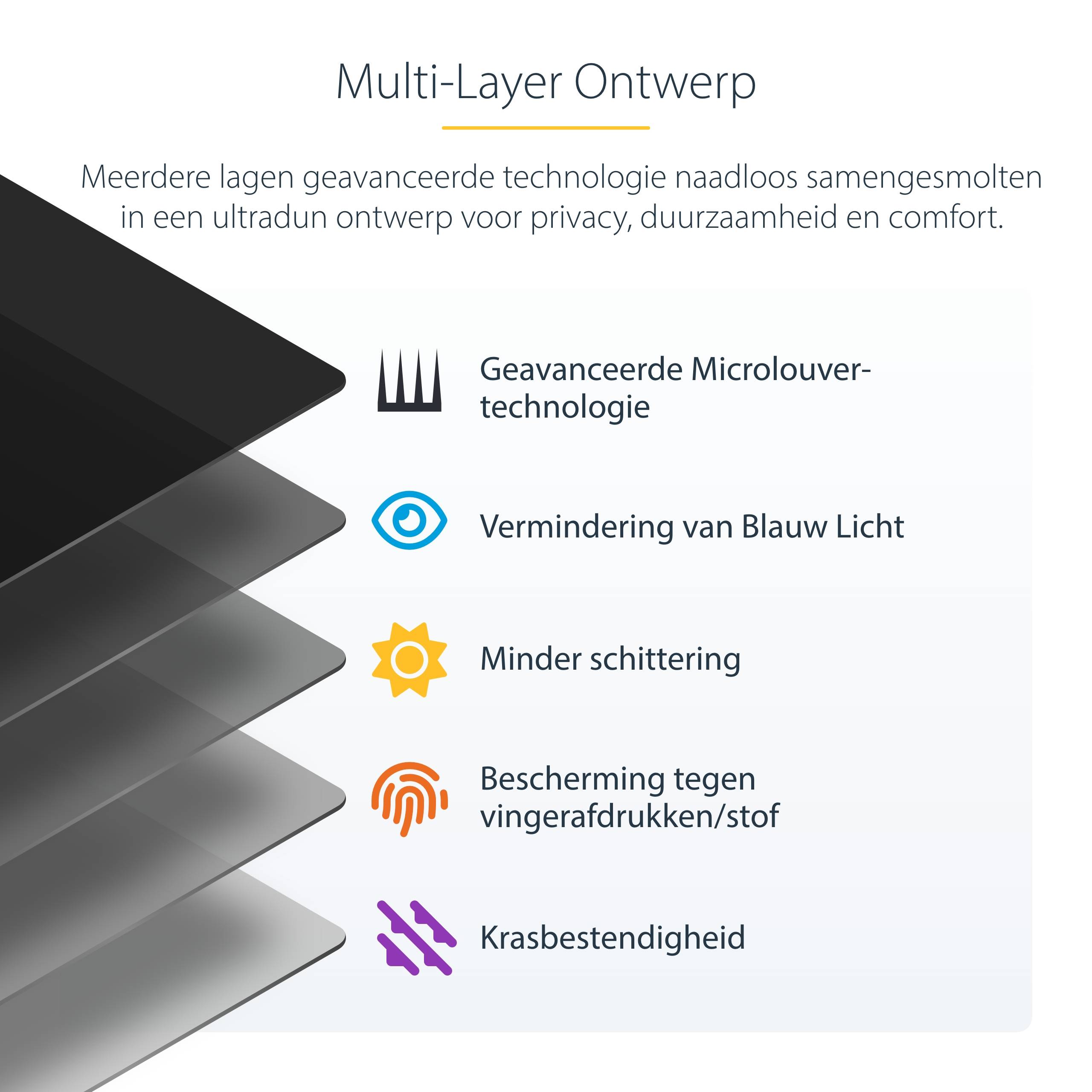 StarTech.com 4-Way 13-inch Surface Pro 8/9/X Laptop Privacy Filter, Portrait/Landscape Modes, Touch-Enabled, Anti-Glans Security Filter, +/- 30 Graden Kijkhoek, 51% Blauw Licht Vermindering