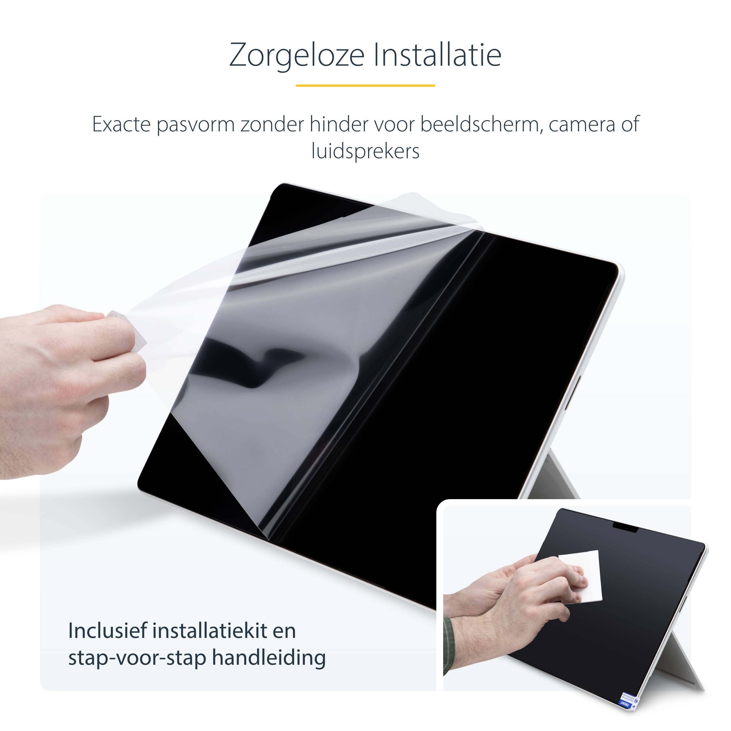 StarTech.com 4-Way 13-inch Surface Pro 8/9/X Laptop Privacy Filter, Portrait/Landscape Modes, Touch-Enabled, Anti-Glans Security Filter, +/- 30 Graden Kijkhoek, 51% Blauw Licht Vermindering