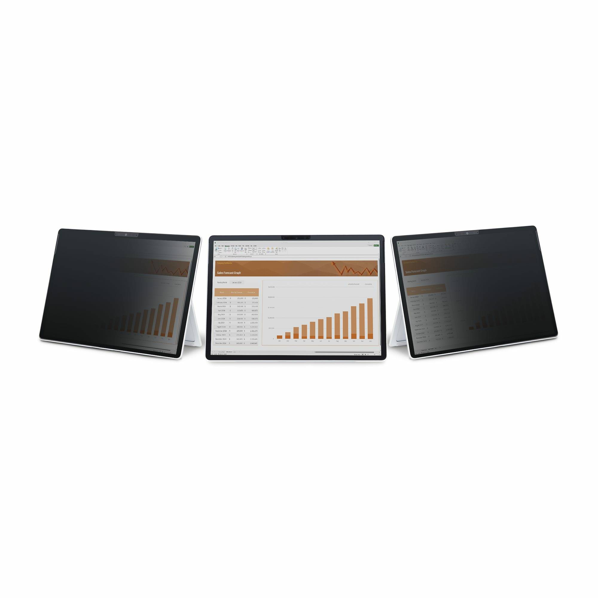 StarTech.com 4-Way 13-inch Surface Pro 8/9/X Laptop Privacy Filter, Portrait/Landscape Modes, Touch-Enabled, Anti-Glans Security Filter, +/- 30 Graden Kijkhoek, 51% Blauw Licht Vermindering