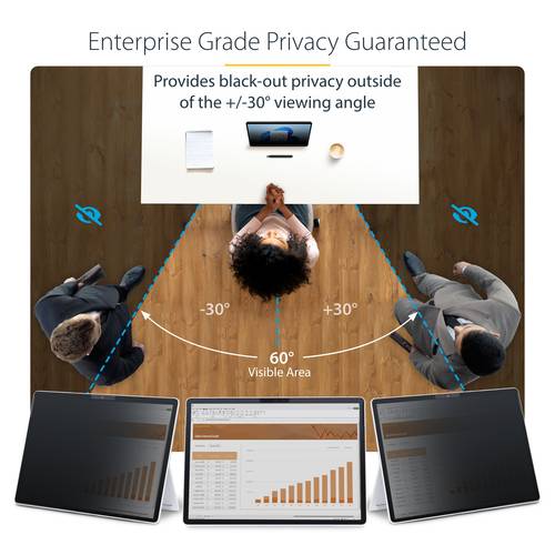 StarTech.com 4-Way 13-inch Surface Pro 8/9/X Laptop Privacy Filter, Portrait/Landscape Modes, Touch-Enabled, Anti-Glans Security Filter, +/- 30 Graden Kijkhoek, 51% Blauw Licht Vermindering