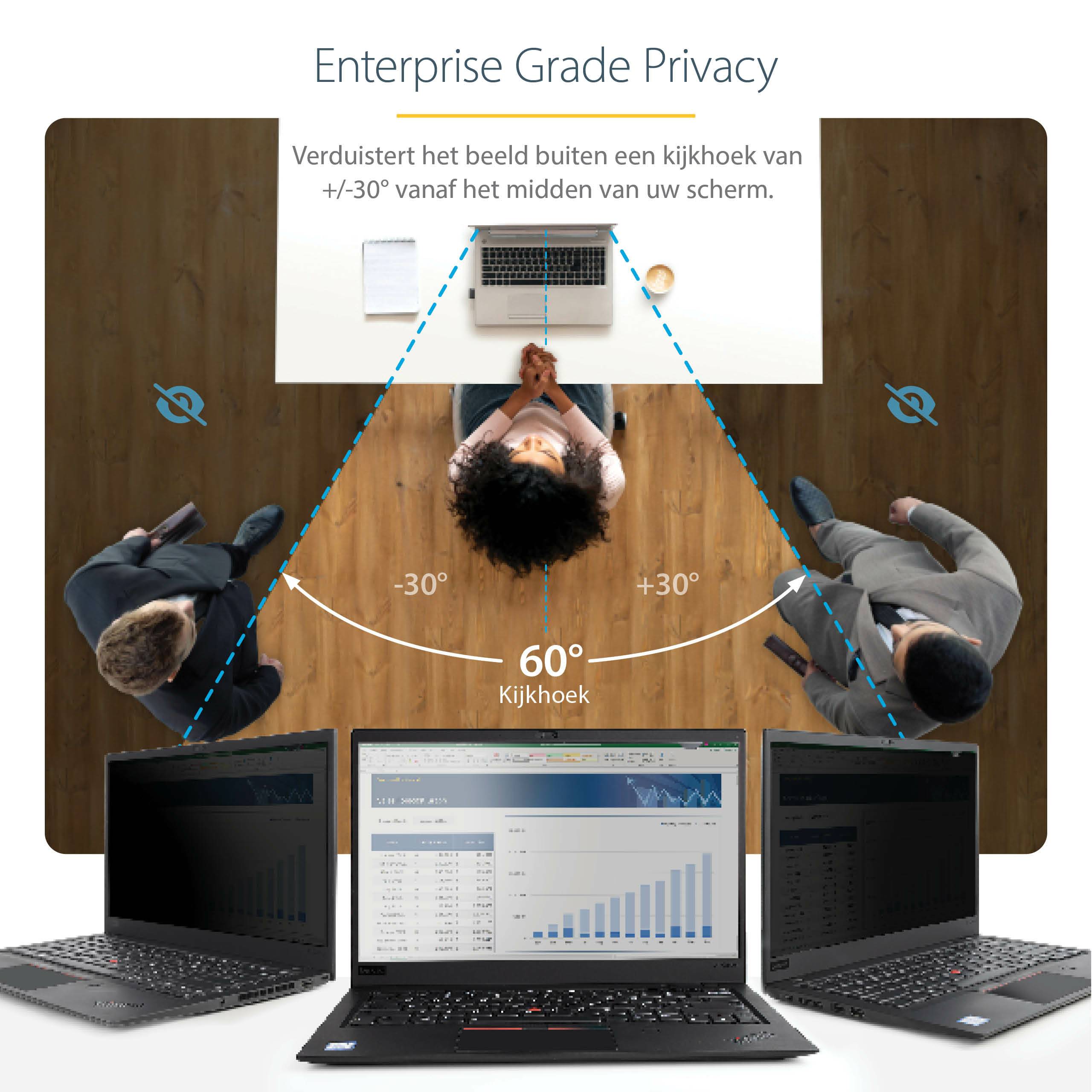 StarTech.com 15.6-inch 16:9 Laptop Privacy Filter, Anti-Glans Privacyscherm met 51% Blauw Licht Reductie, Notebook Screen Protector met +/- 30 Grad. Kijkhoek, Mat/Glanzend