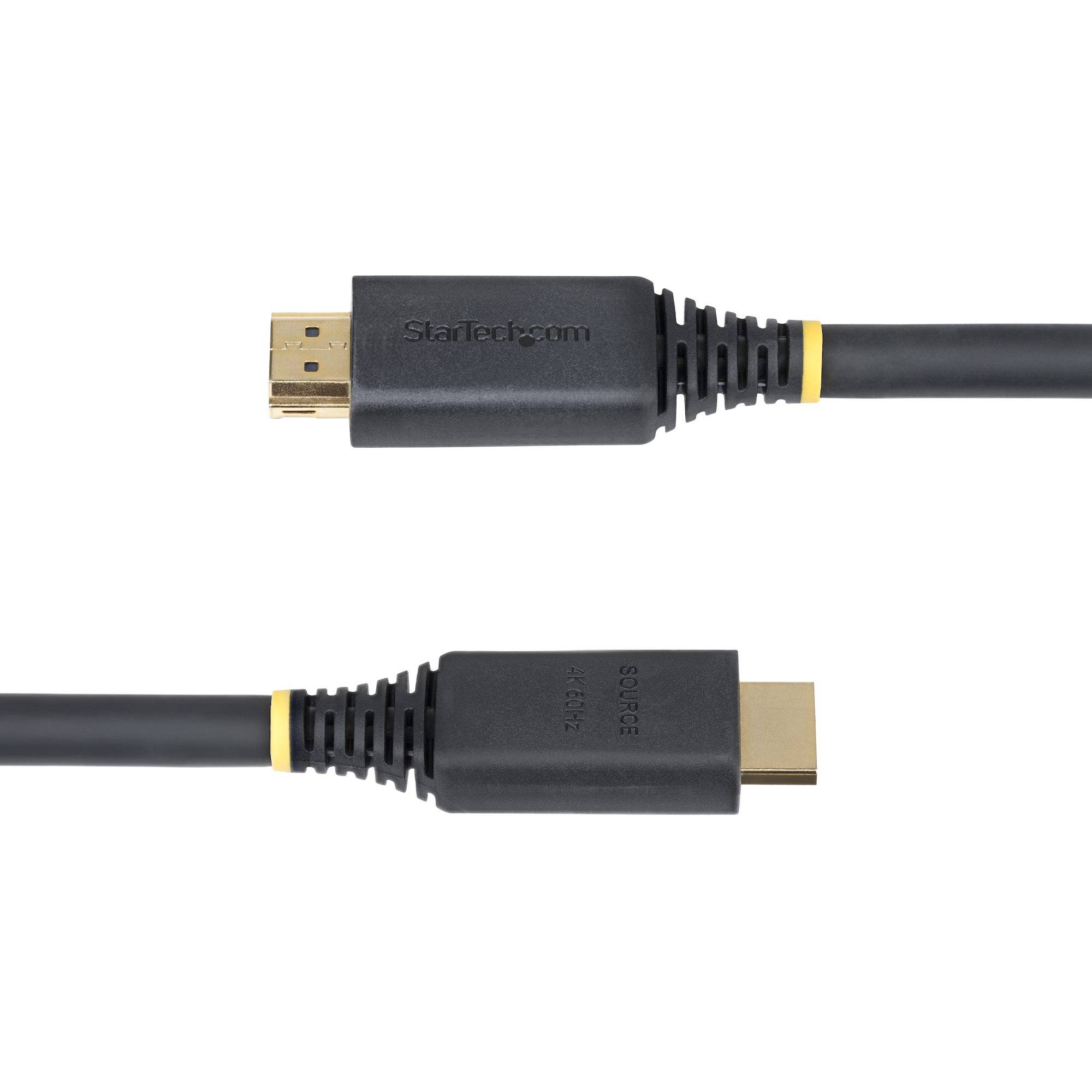 StarTech.com 15m Actieve High Speed HDMI Kabel, 4K 60Hz/1440p 144Hz, HDR10/HDCP 2.2/ARC, 18Gbps, UHD HDMI 2.0 Kabel voor TV/Monitor/Display, TPE Mantel