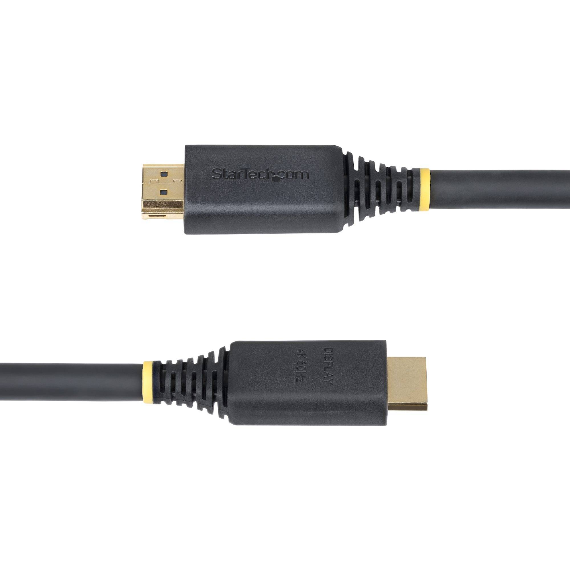 StarTech.com 15m Actieve High Speed HDMI Kabel, 4K 60Hz/1440p 144Hz, HDR10/HDCP 2.2/ARC, 18Gbps, UHD HDMI 2.0 Kabel voor TV/Monitor/Display, TPE Mantel