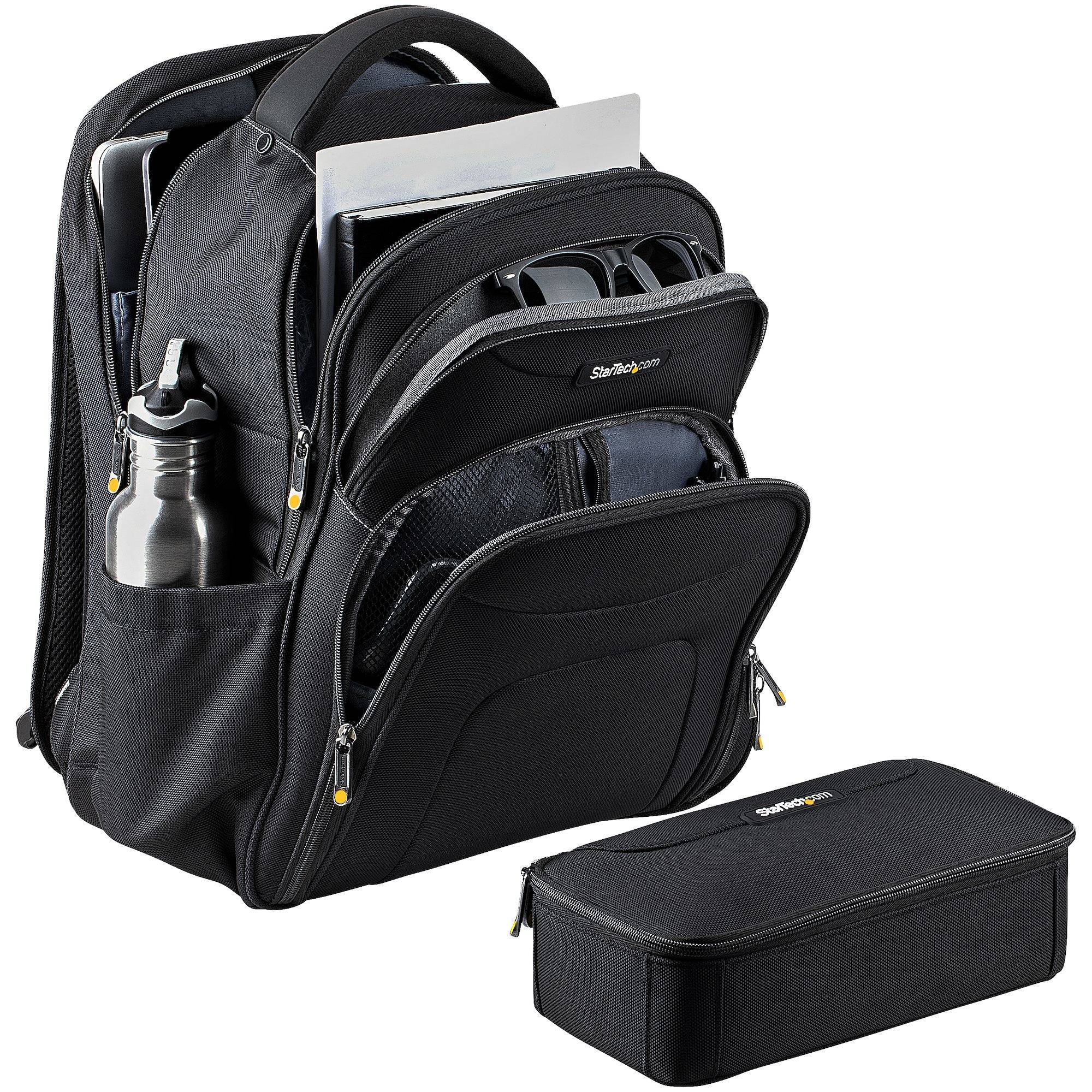 StarTech.com 17.3" Laptop Rugzak met Verwijderbare Opbergtas voor Accessoires, Professionele IT Tech Backpack, Werk/Reizen/Pendelen, Ergonomische Computer Tas, Duurzaam Ballistisch Nylon, Notebook/Tablet Vakken