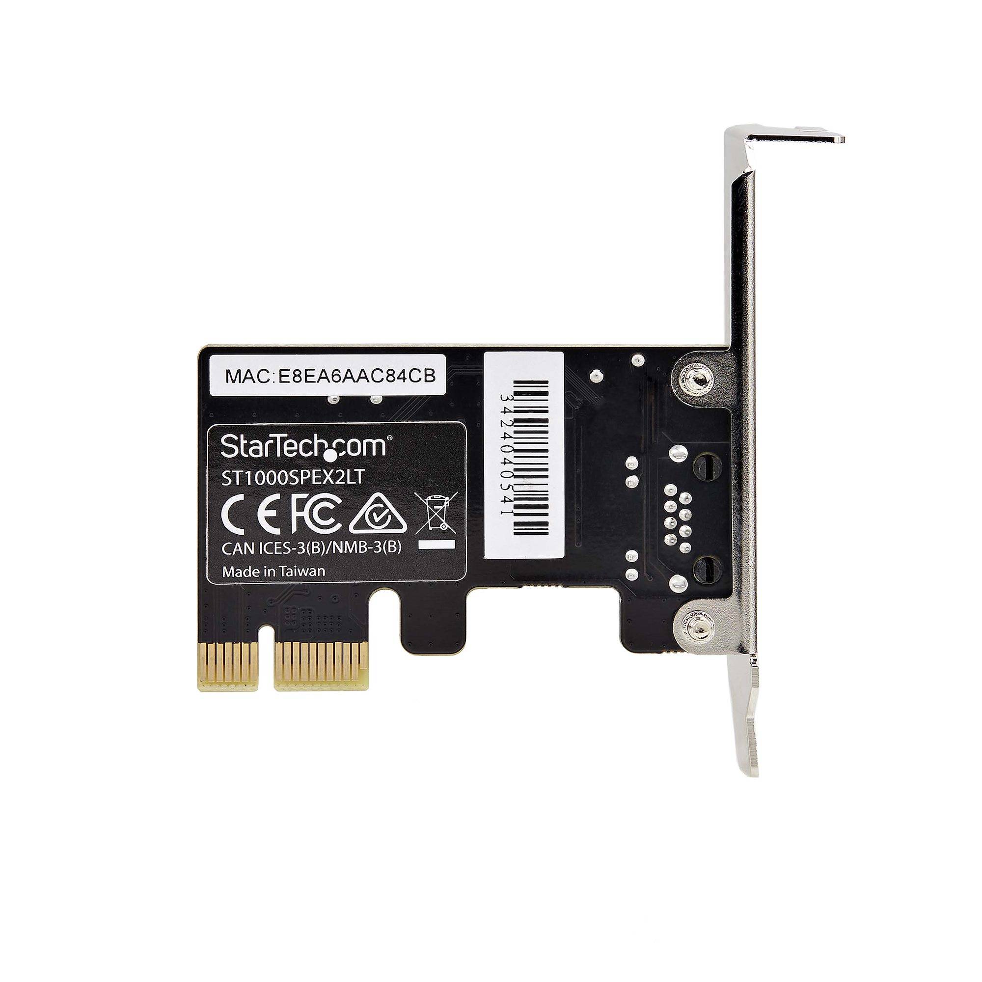 StarTech.com 1-Port Gigabit PCIe Ethernet Adapter Kaart, Low-Profile Netwerkkaart, 10/100/1000Mbps PCI Express NIC, Realtek RTL8111H, Windows en Linux, TAA