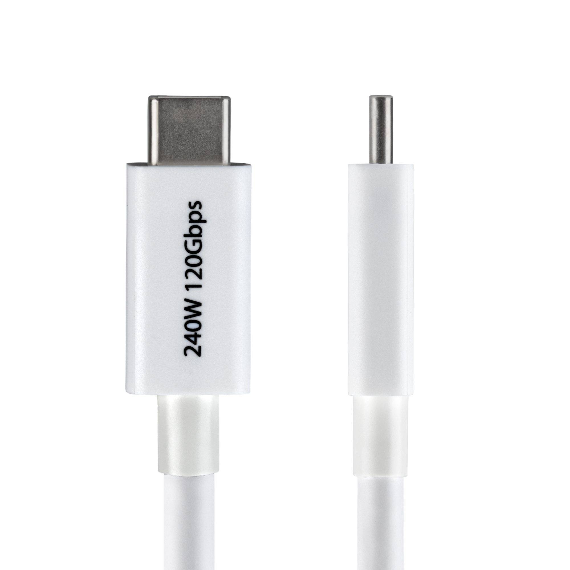 StarTech.com 1m Thunderbolt 5 Kabel, 80Gbps/Tot 120Gbps, 240W PD, 8K 60Hz, Gecertificeerde Thunderbolt Kabel, Compatibel met Thunderbolt 4/USB4/USB-C, Wit