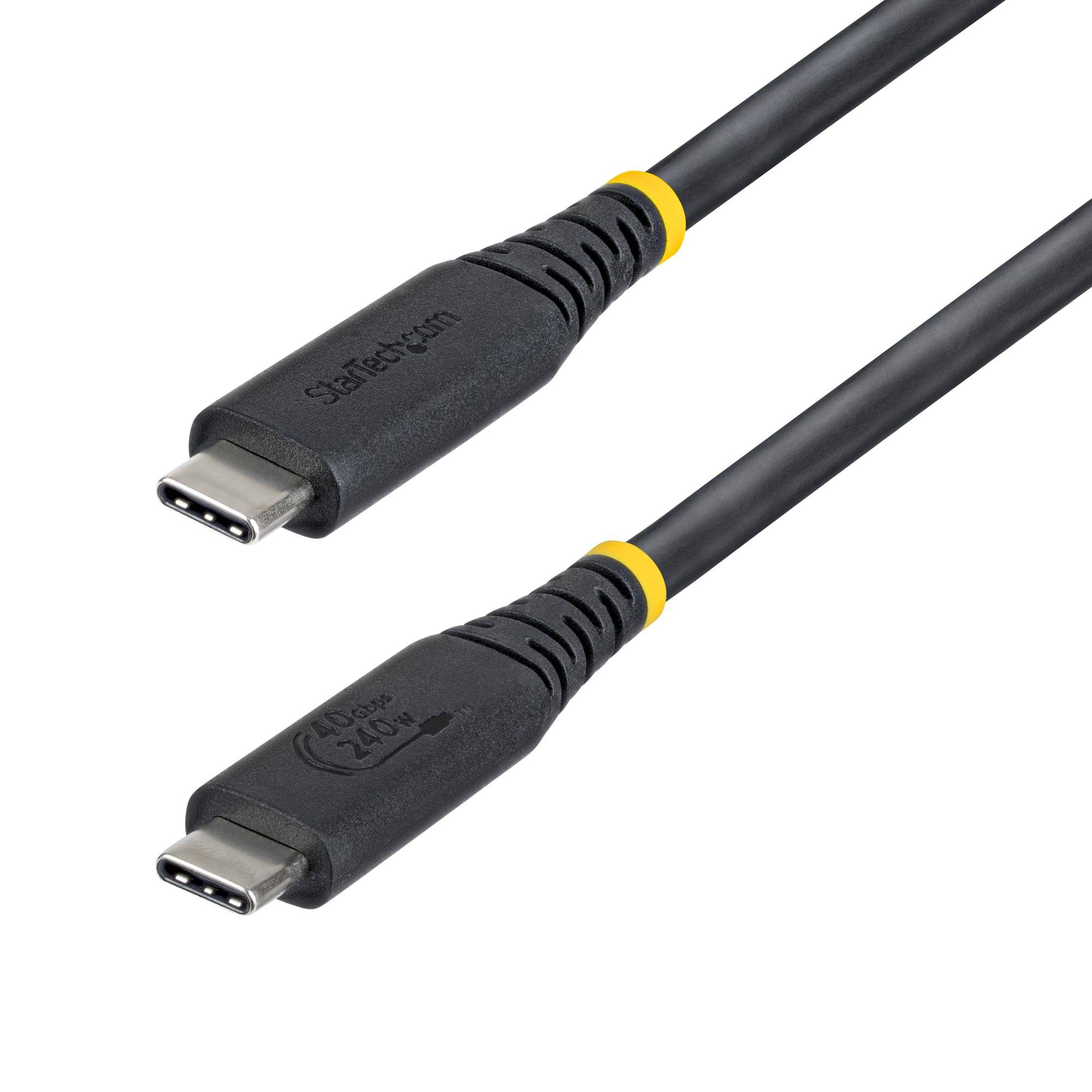 StarTech.com 1m USB4 Kabel, 40Gbps, USB-IF Gecertificeerde USB-C Kabel, 240W PD, 8K 60Hz/4K 240Hz DP2.1 DP40, TPE Mantel, Thunderbolt 4 Compatibel, Zwart