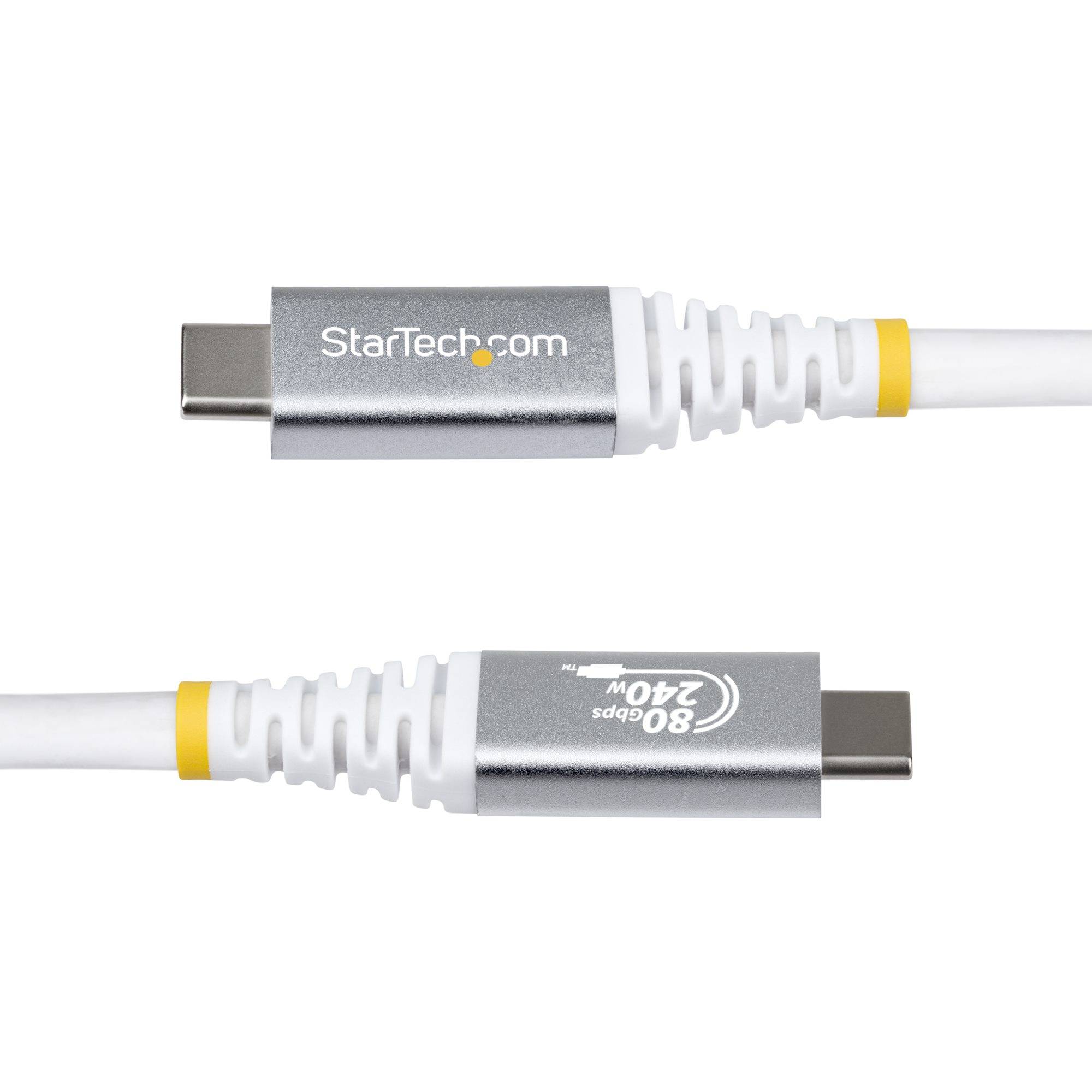 StarTech.com 1m USB4 Kabel, 80Gbps, USB-IF Gecertificeerde USB-C Kabel, 240W PD, 8K 120Hz/4K 240Hz DP2.1 DP80, Thunderbolt 4 Compatibel, Wit