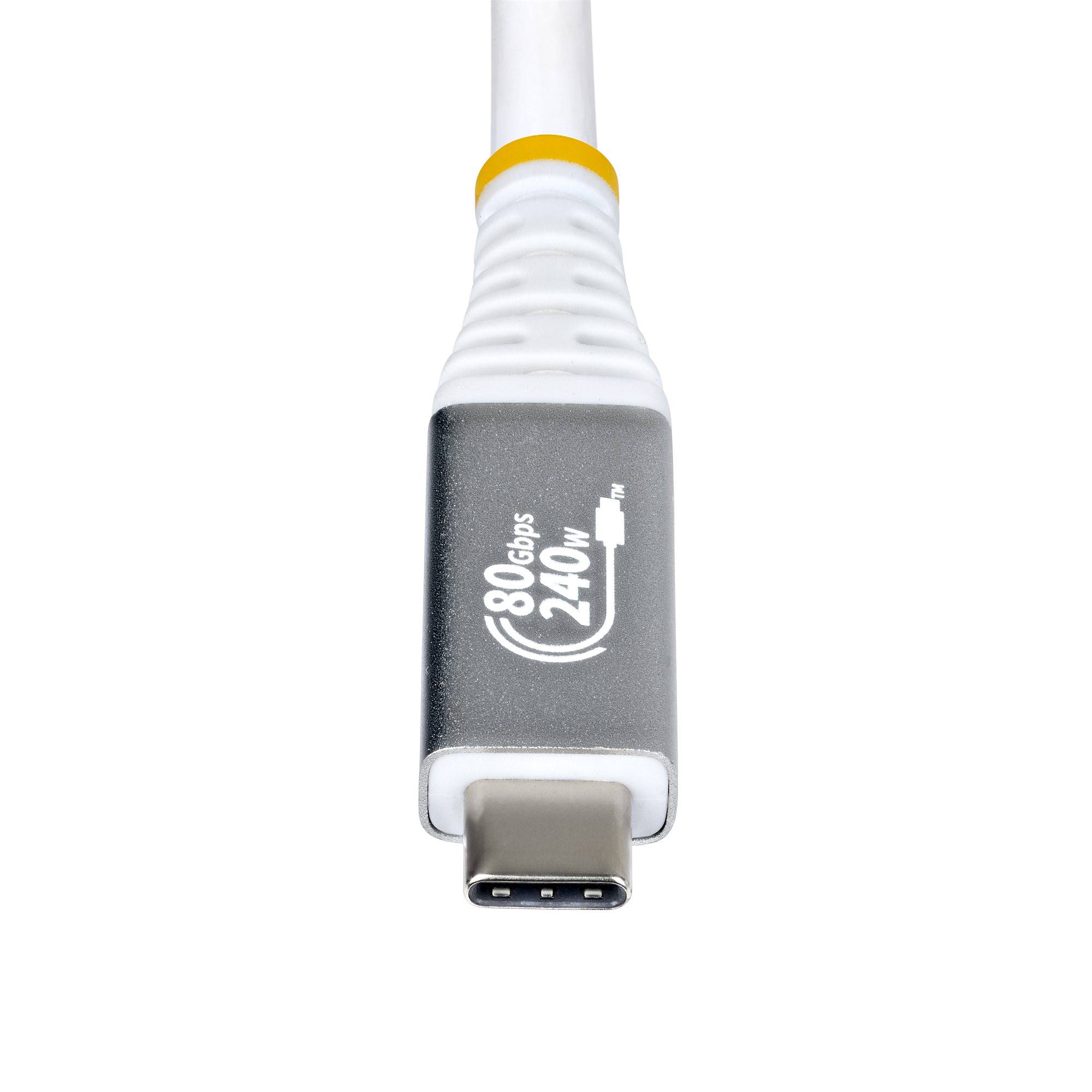 StarTech.com 1m USB4 Kabel, 80Gbps, USB-IF Gecertificeerde USB-C Kabel, 240W PD, 8K 120Hz/4K 240Hz DP2.1 DP80, Thunderbolt 4 Compatibel, Wit