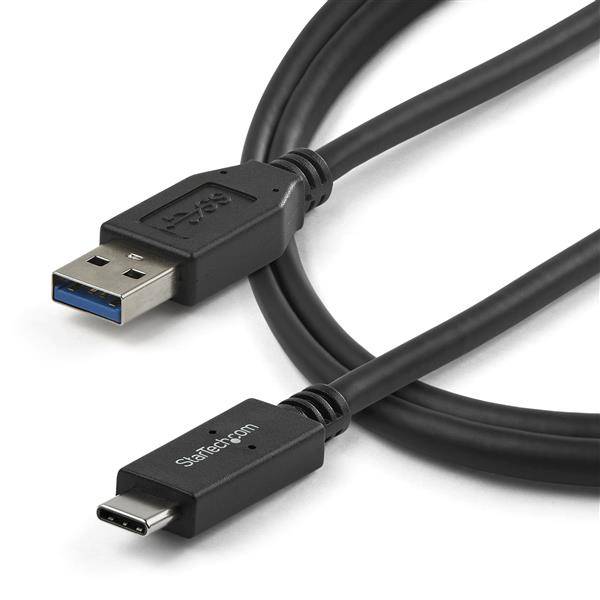 StarTech.com 1m USB-A naar USB-C Oplaadkabel, Opladen & Sync, USB 10Gbps, USB-A naar USB-C Data Kabel, M/M, Zwart