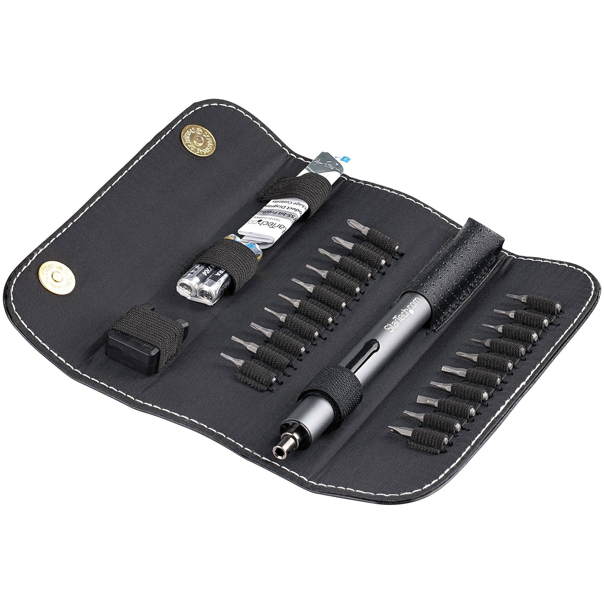 StarTech.com 20 Bit Elektrische Precisie Schroevendraaier Set - Mini Schroevendraaier op Batterij voor Laptop, Computer, Tablet, Telefoon & Electronica Reparatie - Magnetisch - Draadloos