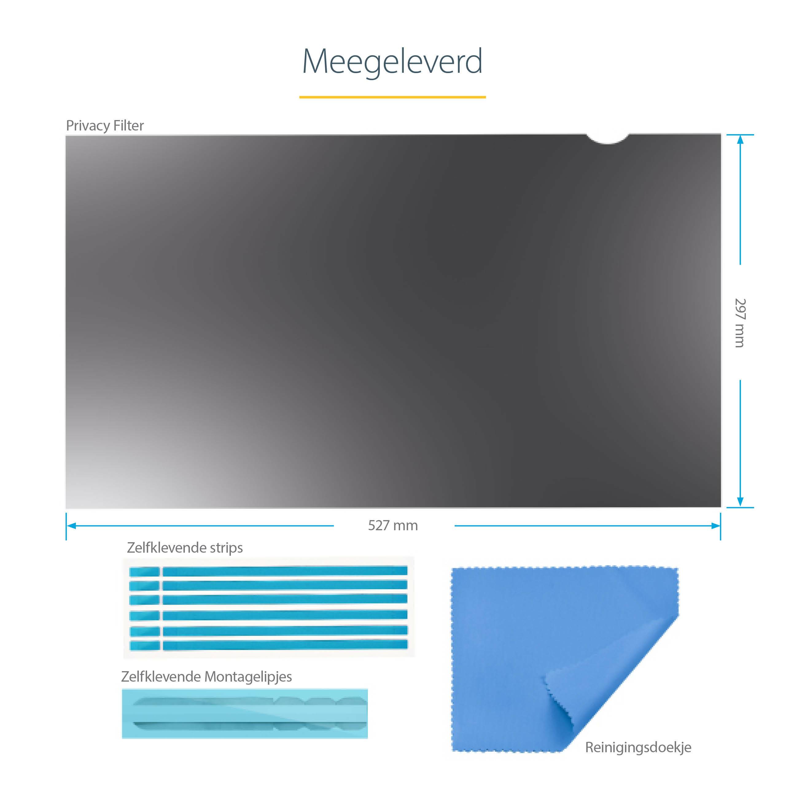 StarTech.com Monitor Privacy Filter voor 23,8" PC Scherm - Privacy Film voor Computerscherm - Schermbeveiliger met +/- 30° Kijkhoek en Reductie Blauw Licht - 16:9 Widescreen - Mat/Glanzend