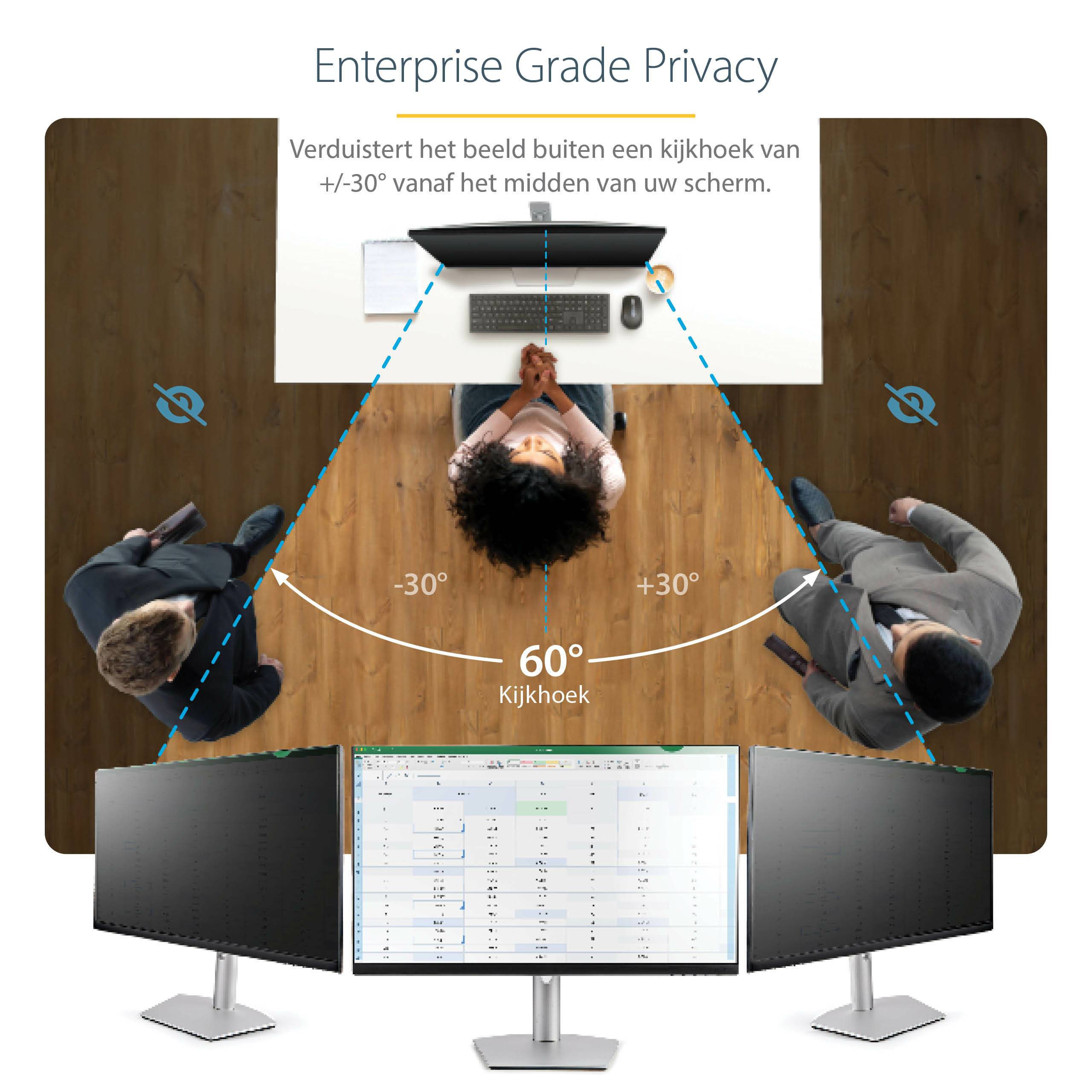 StarTech.com Monitor Privacy Filter voor 23,8" PC Scherm - Privacy Film voor Computerscherm - Schermbeveiliger met +/- 30° Kijkhoek en Reductie Blauw Licht - 16:9 Widescreen - Mat/Glanzend