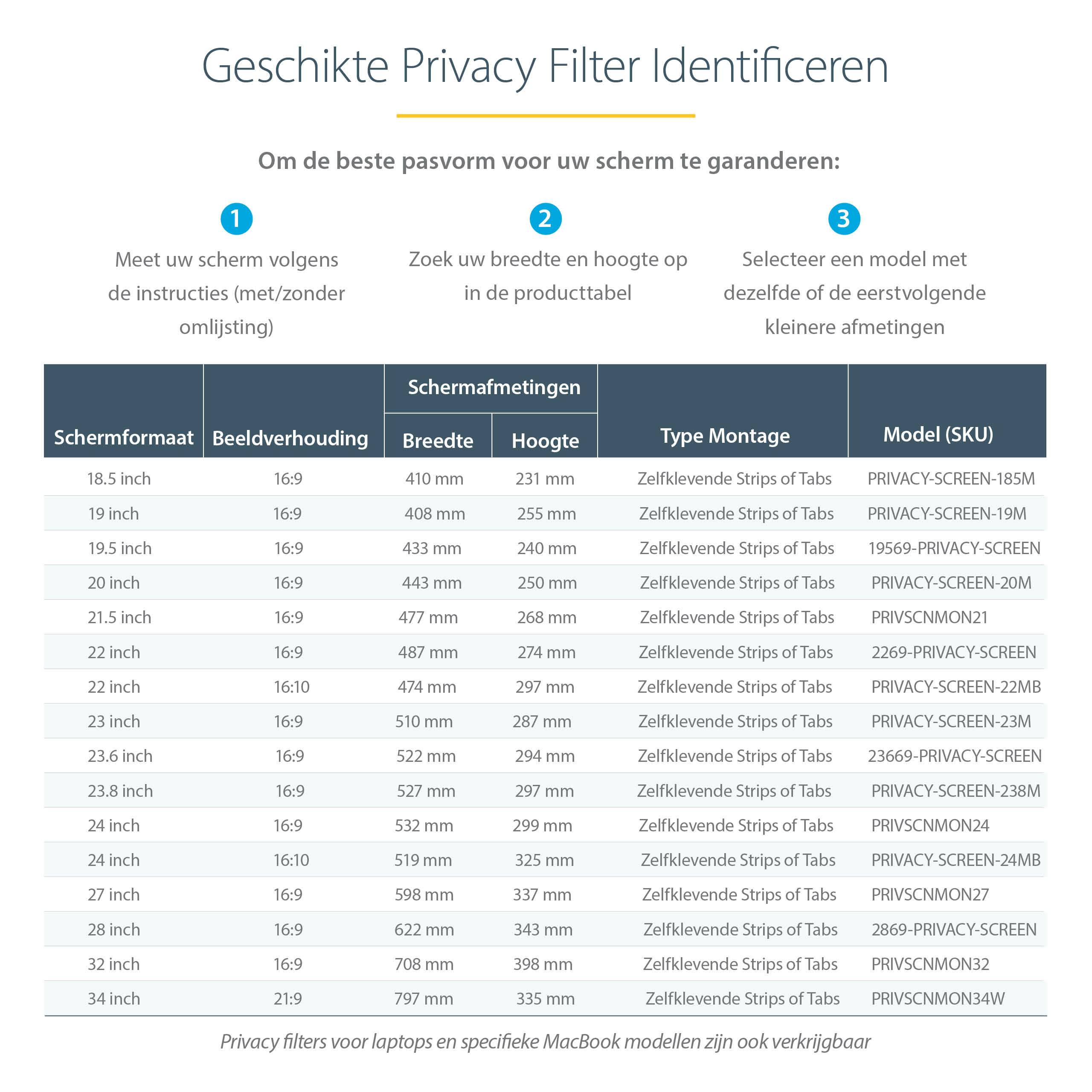 StarTech.com Monitor privacy filter universeel 24"