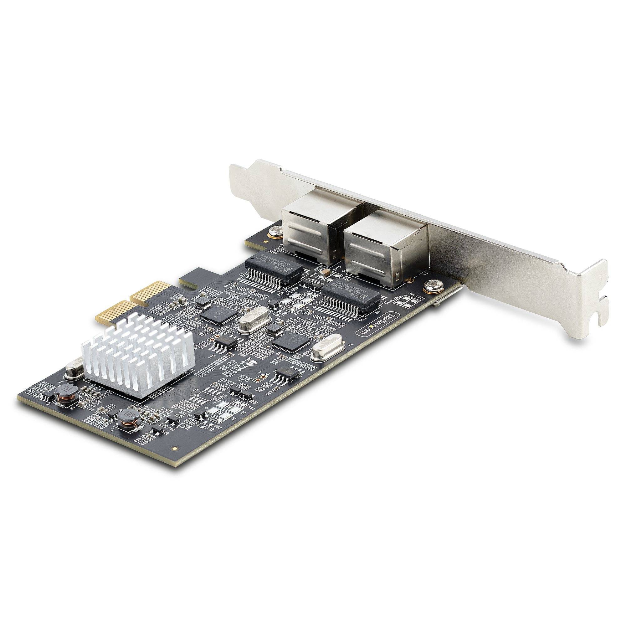 StarTech.com 2-Port 2.5Gbps NBASE-T PCIe Netwerkkaart, Intel I225-V, Dual-Port Computer Ethernet Adapter, Multi-Gigabit NIC, PCI Express Server LAN Kaart, Desktop Ethernet Interface