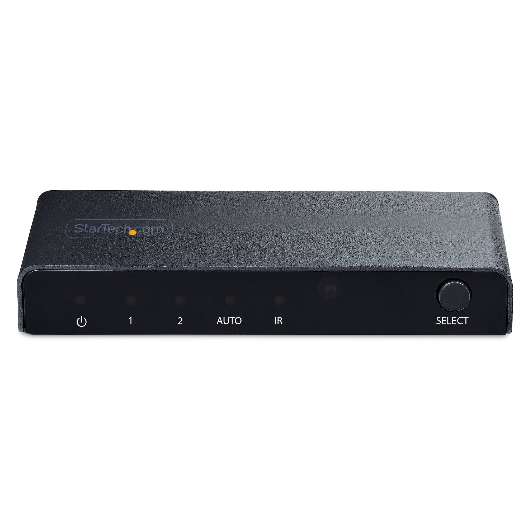StarTech.com 2-Port 8K HDMI Switch, HDMI 2.1 Switcher 4K 120Hz HDR10+, 8K 60Hz UHD, HDMI Videoschakelaar 2 In 1 Out, Automatisch of Handmatig Schakelen, Inc. Power Adapter en Afstandsbediening