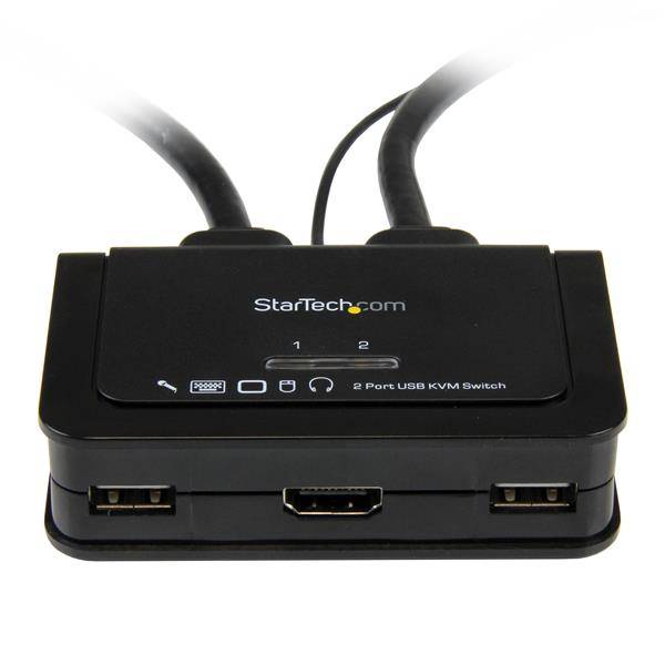 StarTech.com 2-poorts USB HDMI-kabel KVM-switch met audio en remote switch met USB-voeding