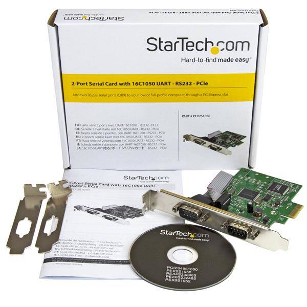 StarTech.com 2 poorts PCI Express seriële kaart met 16C1050 UART RS232