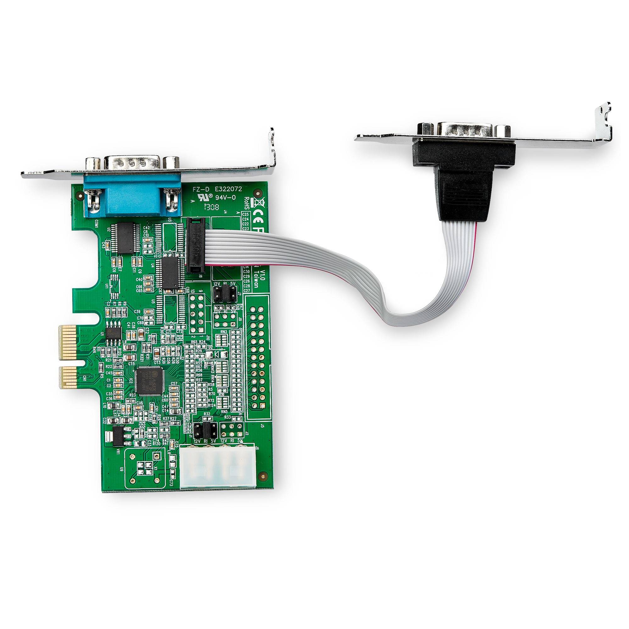 StarTech.com 2 Port PCI Express RS232 Seriële Kaart, PCIe RS232 Serial Host Controller Kaart, PCIe naar Serial DB9 Adapter Kaart, 16950 UART, Low Profile Uitbreidingskaart, Windows & Linux