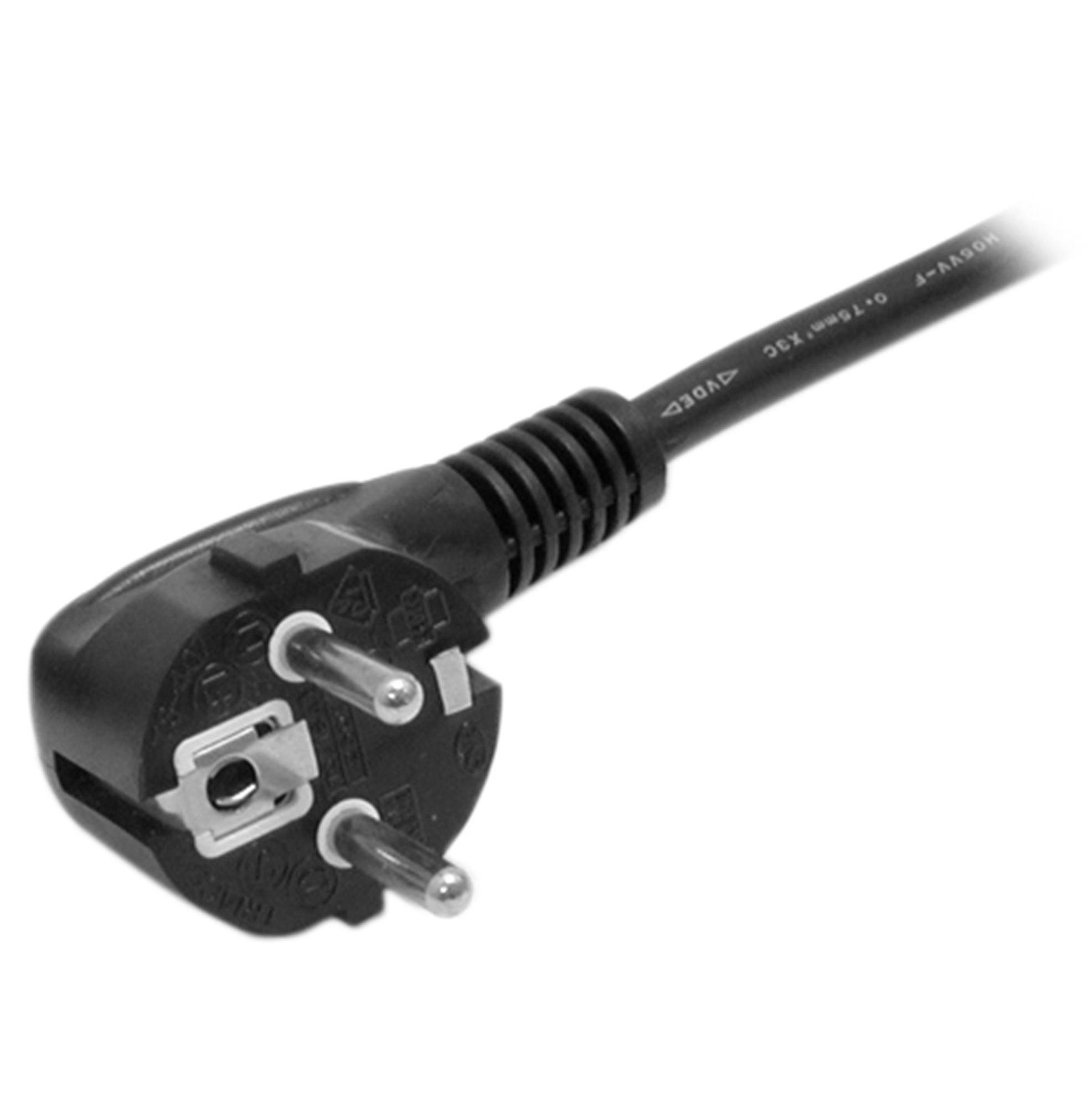 StarTech.com 2m Stroomkabel, 18AWG, EU Schuko naar C13 Voedingskabel, 250V 10A, Zwart, AC Vervangkabel, TV/Monitor Stroomkabel, Schuko CEE 7/7 naar IEC 60320 C13 Voedingskabel, PC Electriciteitssnoer