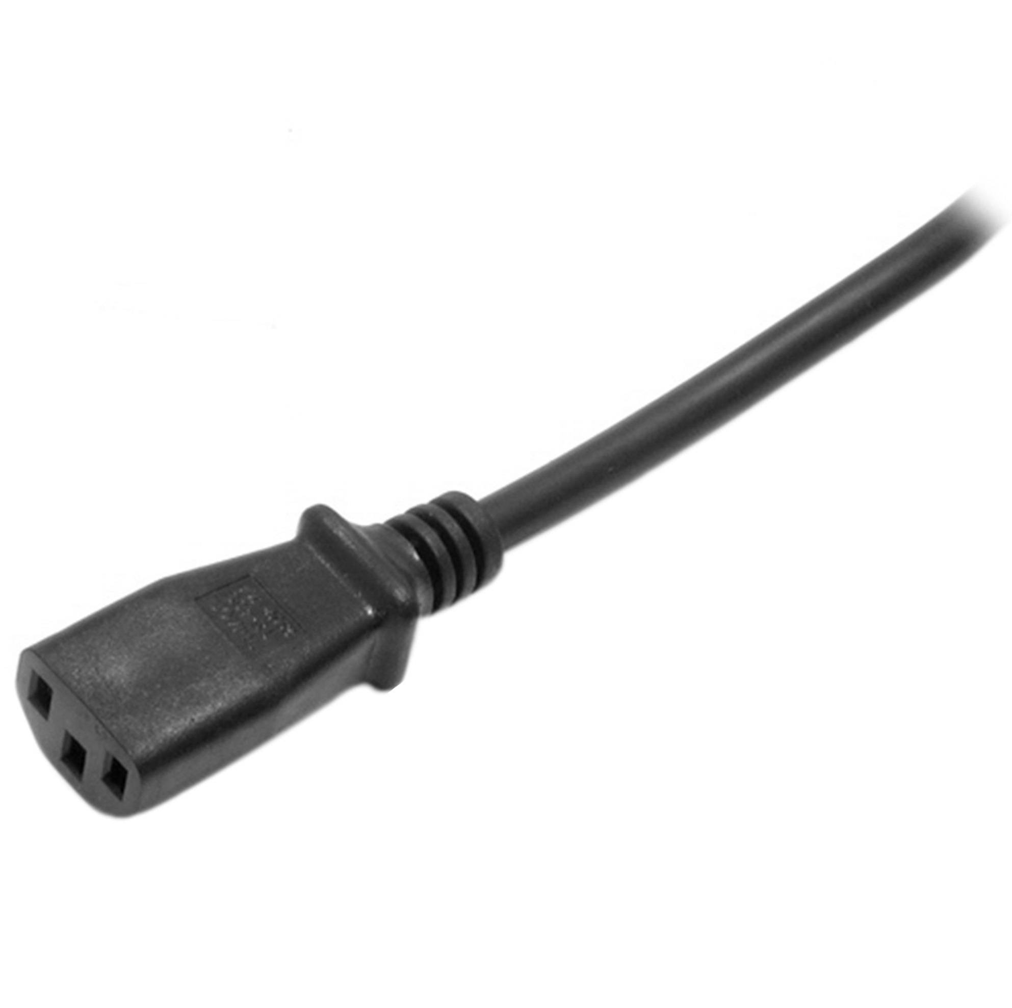 StarTech.com 2m Stroomkabel, 18AWG, EU Schuko naar C13 Voedingskabel, 250V 10A, Zwart, AC Vervangkabel, TV/Monitor Stroomkabel, Schuko CEE 7/7 naar IEC 60320 C13 Voedingskabel, PC Electriciteitssnoer