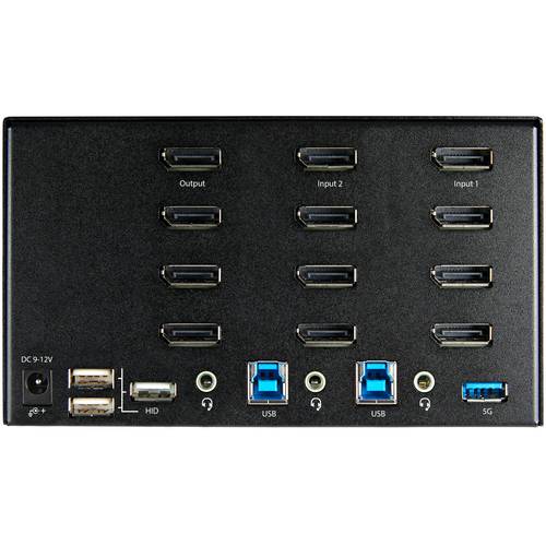 StarTech.com 2 Port Quad Monitor DisplayPort KVM Switch - 4K 60Hz UHD HDR - Desktop 4K DP 1.2 KVM met 2 Port USB 3.0 Hub (5Gbps) & 4x USB 2.0 HID Ports, Audio - Hotkey Switching - TAA
