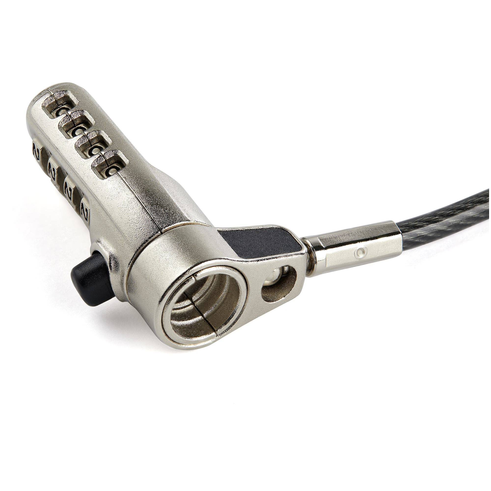 StarTech.com 2m Universeel Laptop Kabelslot met 4-cijfer Combinatieslot 3-in-1 Security Lock voor apparaten met K-Slot, Nano K-Slot of Noble Wedge Slot Anti-Diefstal Stalen Kabel