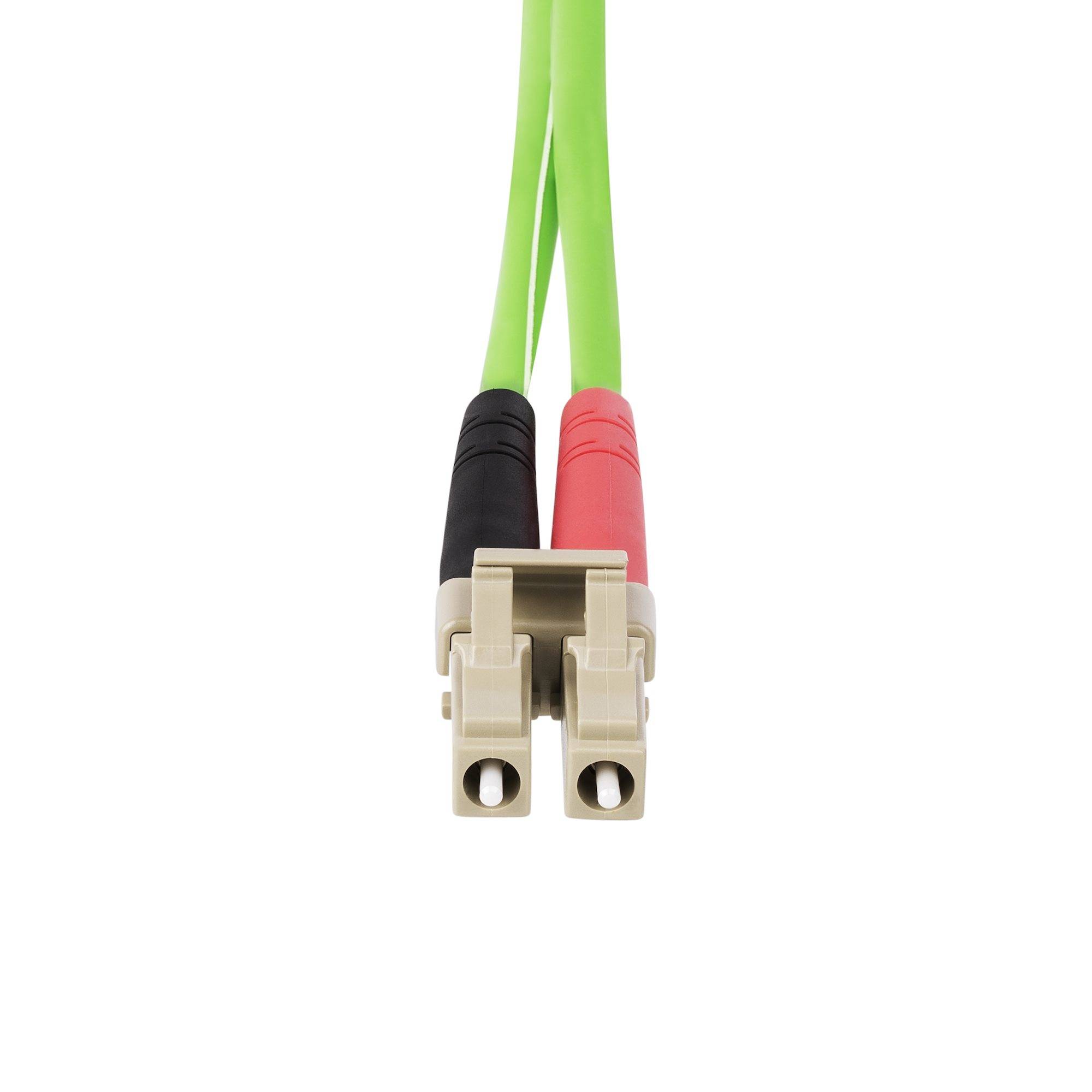 StarTech.com 2m LC naar LC (UPC) OM5 Multimode Glasvezelkabel, 50/125µm Duplex LOMMF/VCSEL Zipcord Fiber, 40G/100G Netwerken, Buigbestendig, Low Insertion Loss, LSZH Fiber Patchkabel
