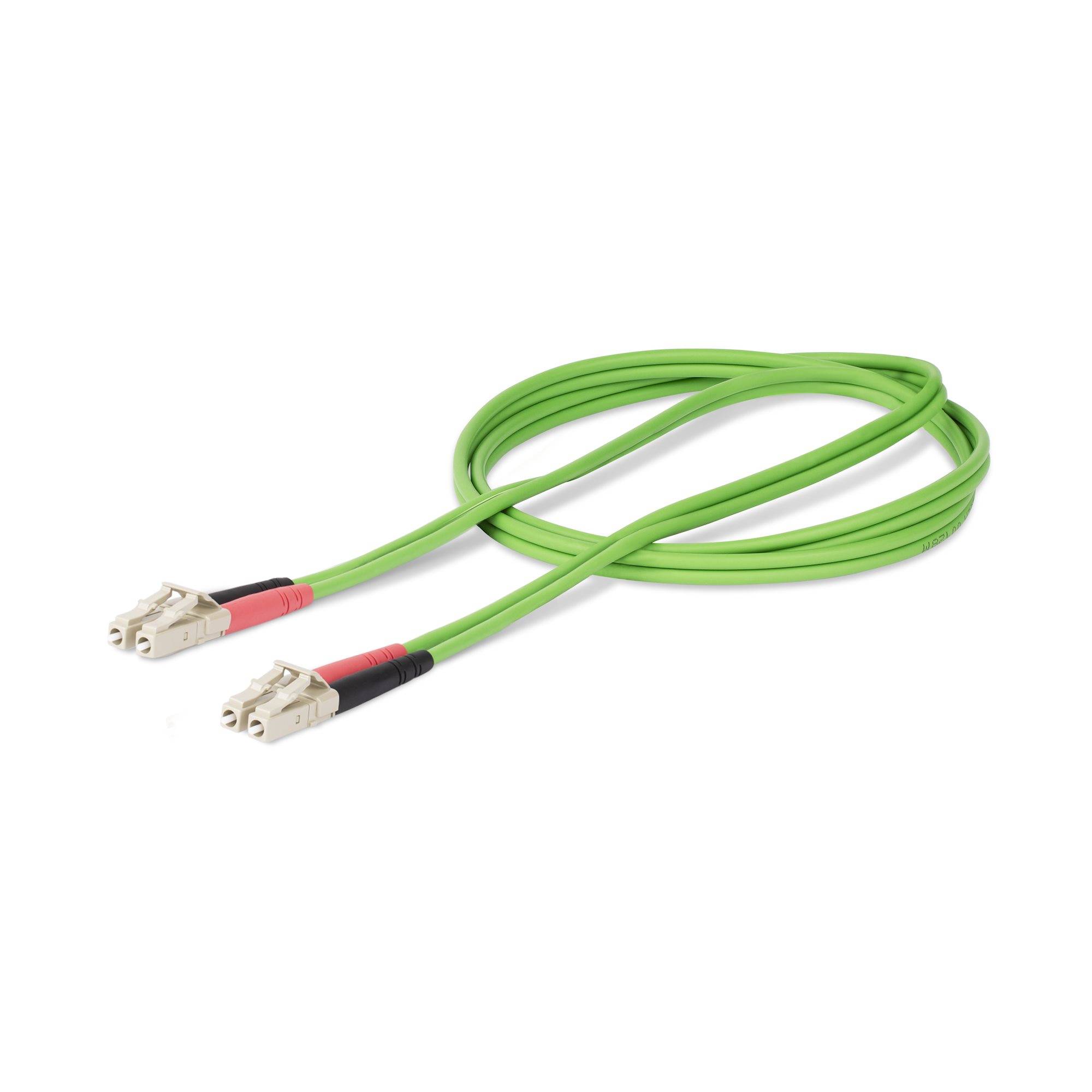 StarTech.com 2m LC naar LC (UPC) OM5 Multimode Glasvezelkabel, 50/125µm Duplex LOMMF/VCSEL Zipcord Fiber, 40G/100G Netwerken, Buigbestendig, Low Insertion Loss, LSZH Fiber Patchkabel