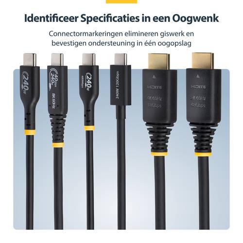 StarTech.com 2m Gecertificeerde Ultra High Speed HDMI Kabel, 8K 60Hz/4K 120Hz, HDMI 2.1 Kabel met HDR10+ / eARC, 48Gbps, 8K HDMI Kabel voor Monitor/TV/Scherm