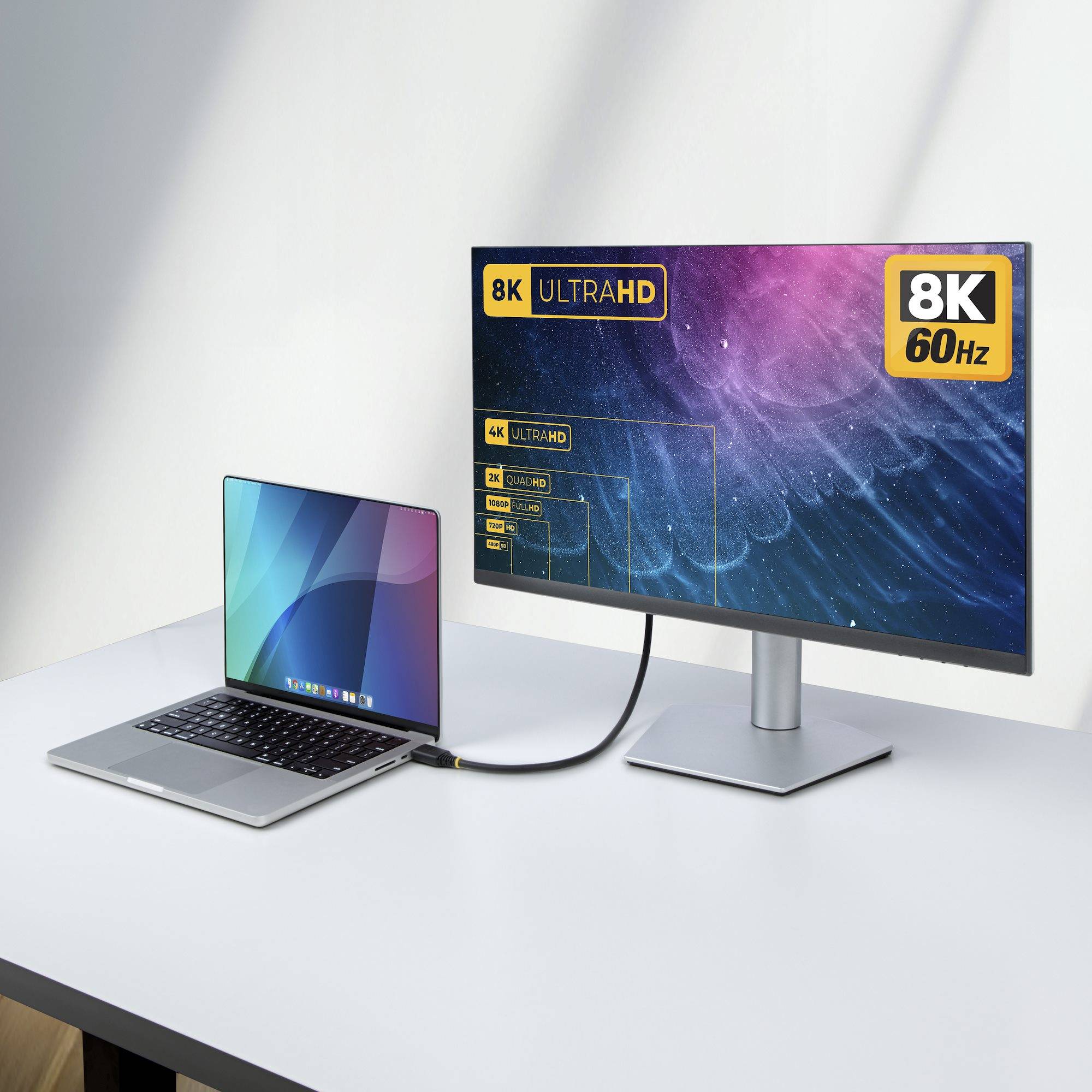 StarTech.com 2m Gecertificeerde Ultra High Speed HDMI Kabel, 8K 60Hz/4K 120Hz, HDMI 2.1 Kabel met HDR10+ / eARC, 48Gbps, 8K HDMI Kabel voor Monitor/TV/Scherm