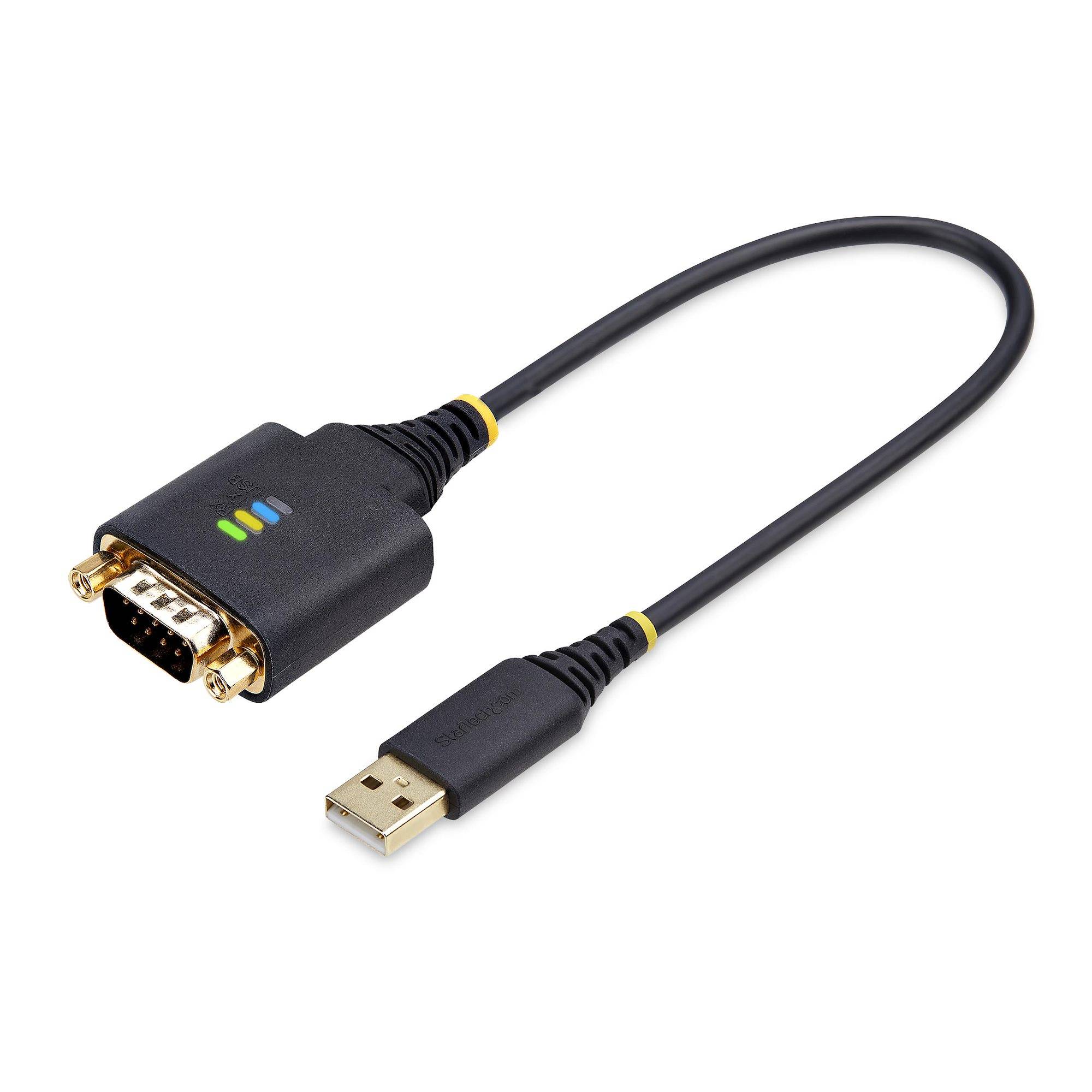 StarTech.com 30cm USB naar Serieel Adapter/Converter Kabel, COM Retention, Verwisselbare DB9 Schroeven/Moeren, USB-A naar DB9 RS232, FTDI IC, ESD Bescherming, Windows/macOS/Linux