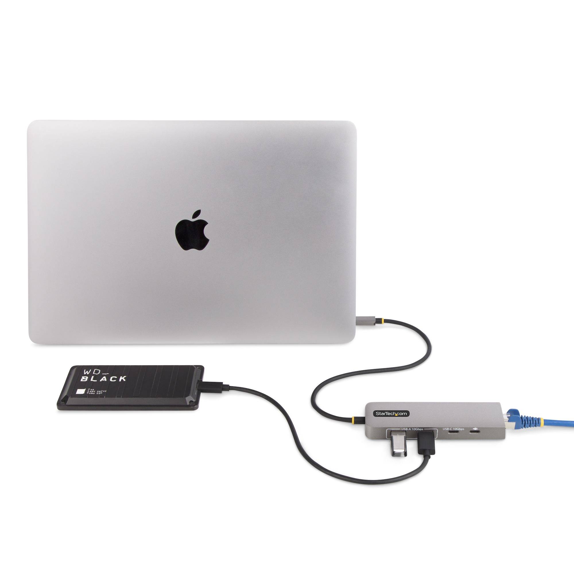 StarTech.com 3-Port USB-C Hub met 2.5 Gbps Ethernet en 100W Power Delivery Pass-Through Poort, USB 3.2 10Gbps, 2x USB-A/1x USB-C, Compacte USB Type-C Adapter Hub