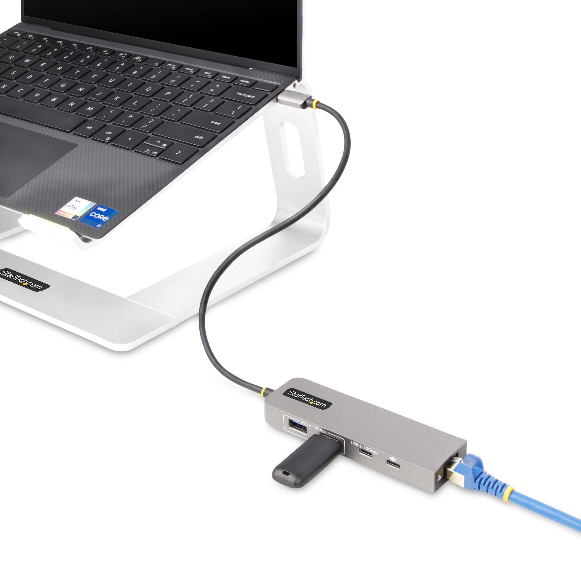 StarTech.com 3-Port USB-C Hub met 2.5 Gbps Ethernet en 100W Power Delivery Pass-Through Poort, USB 3.2 10Gbps, 2x USB-A/1x USB-C, Compacte USB Type-C Adapter Hub