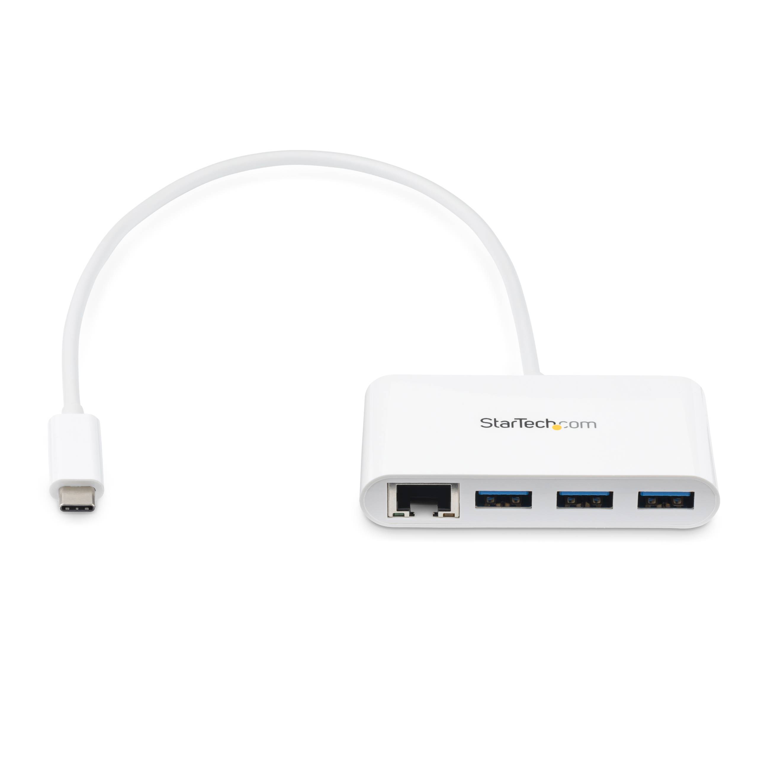 StarTech.com 3-poorts USB 3.0 Hub met Gigabit Ethernet - 5Gbps - USB-C - wit