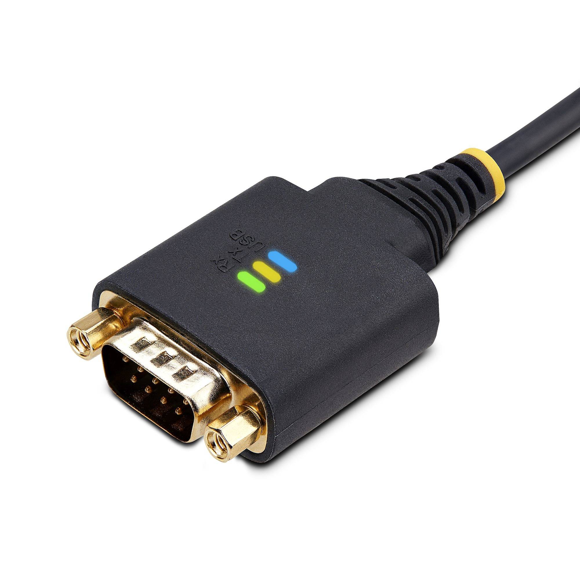 StarTech.com 1m USB naar Seriëel Adapter Kabel, COM Retention, Verwisselbare Schroeven/Moeren, USB-A naar RS232 DB9 Converter, FTDI IC, ESD Bescherming, Windows/macOS/Linux