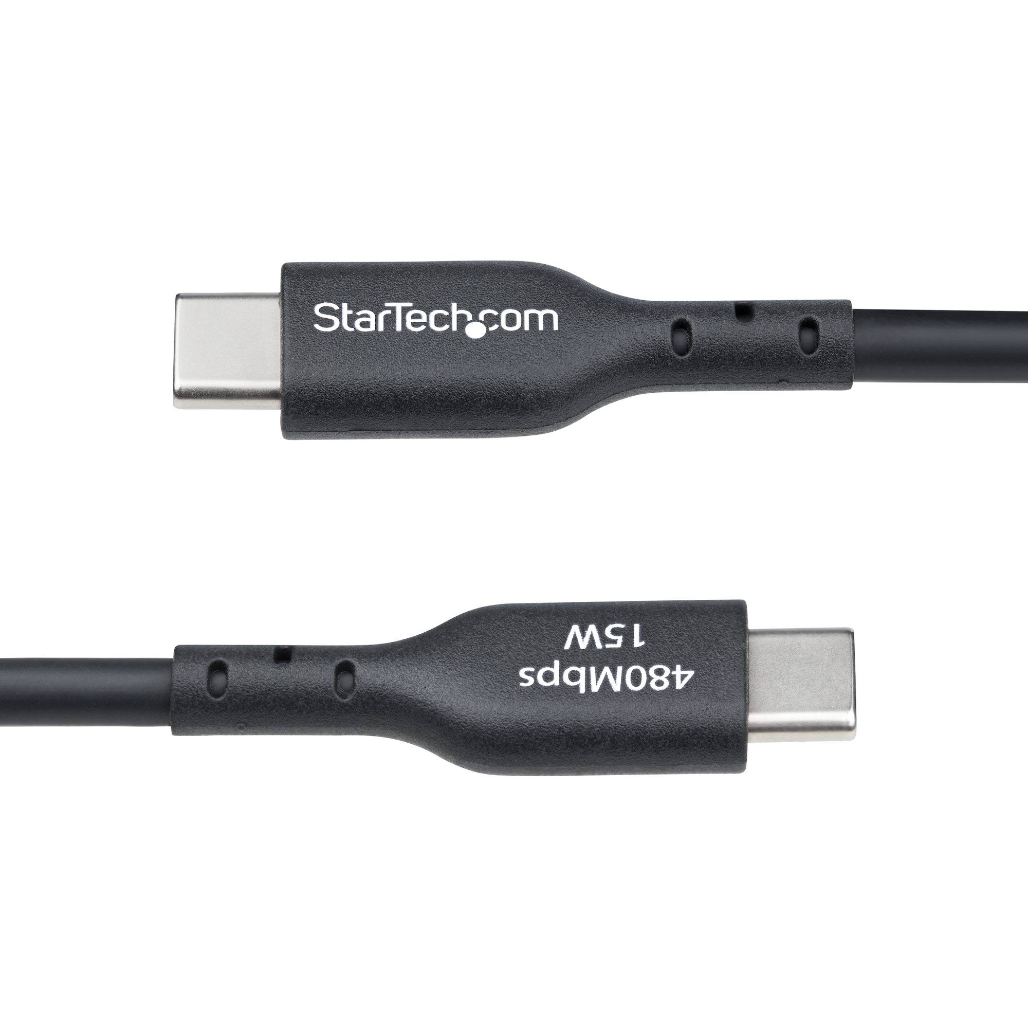 StarTech.com 3m USB-A naar USB-C Laadkabel, USB-A naar USB Type-C Oplaadkabel, Opladen & Synchroniseren, Fast Charge 3A, USB 2.0 Data Transfer Kabel, TPE Mantel, Zwart