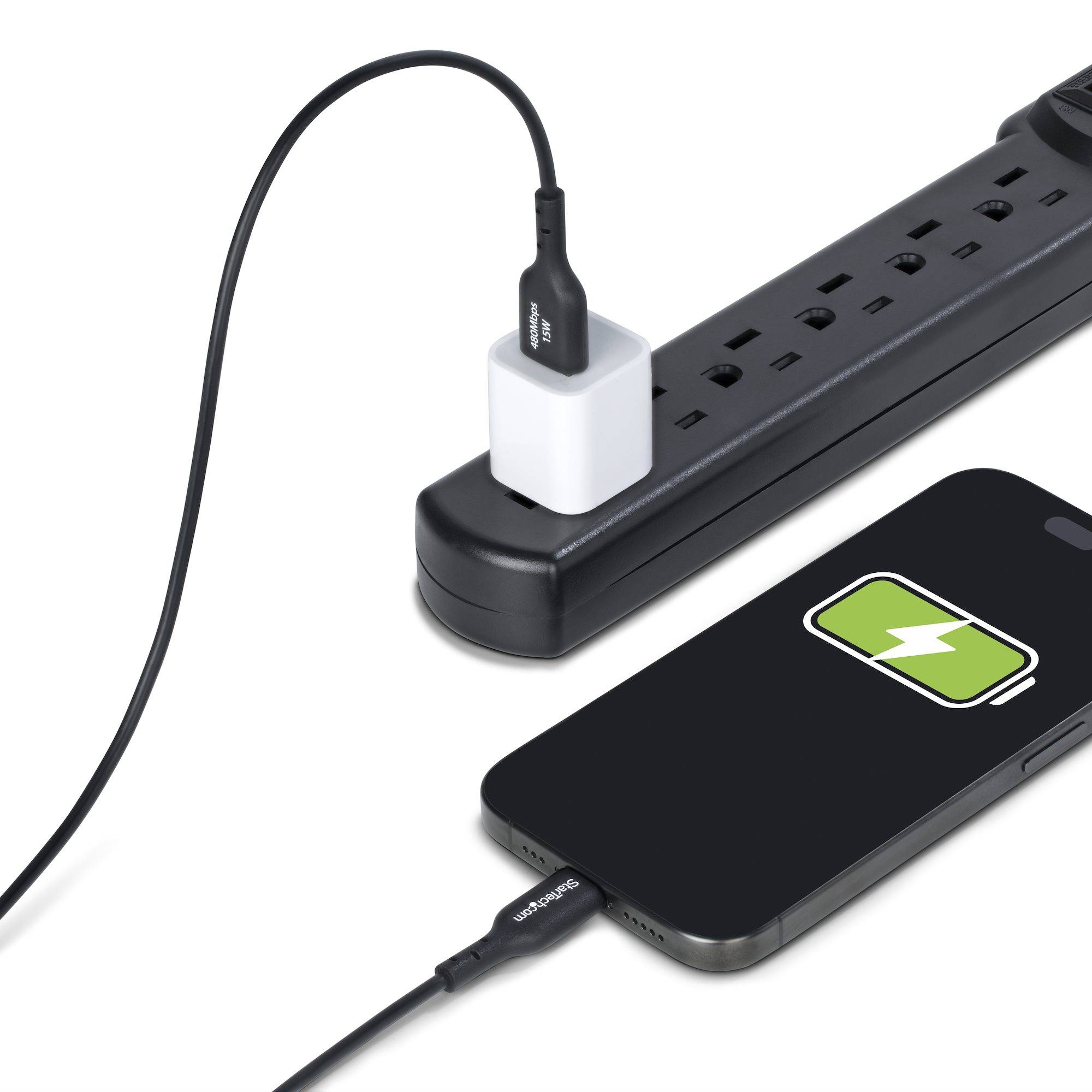 StarTech.com 3m USB-A naar USB-C Laadkabel, USB-A naar USB Type-C Oplaadkabel, Opladen & Synchroniseren, Fast Charge 3A, USB 2.0 Data Transfer Kabel, TPE Mantel, Zwart
