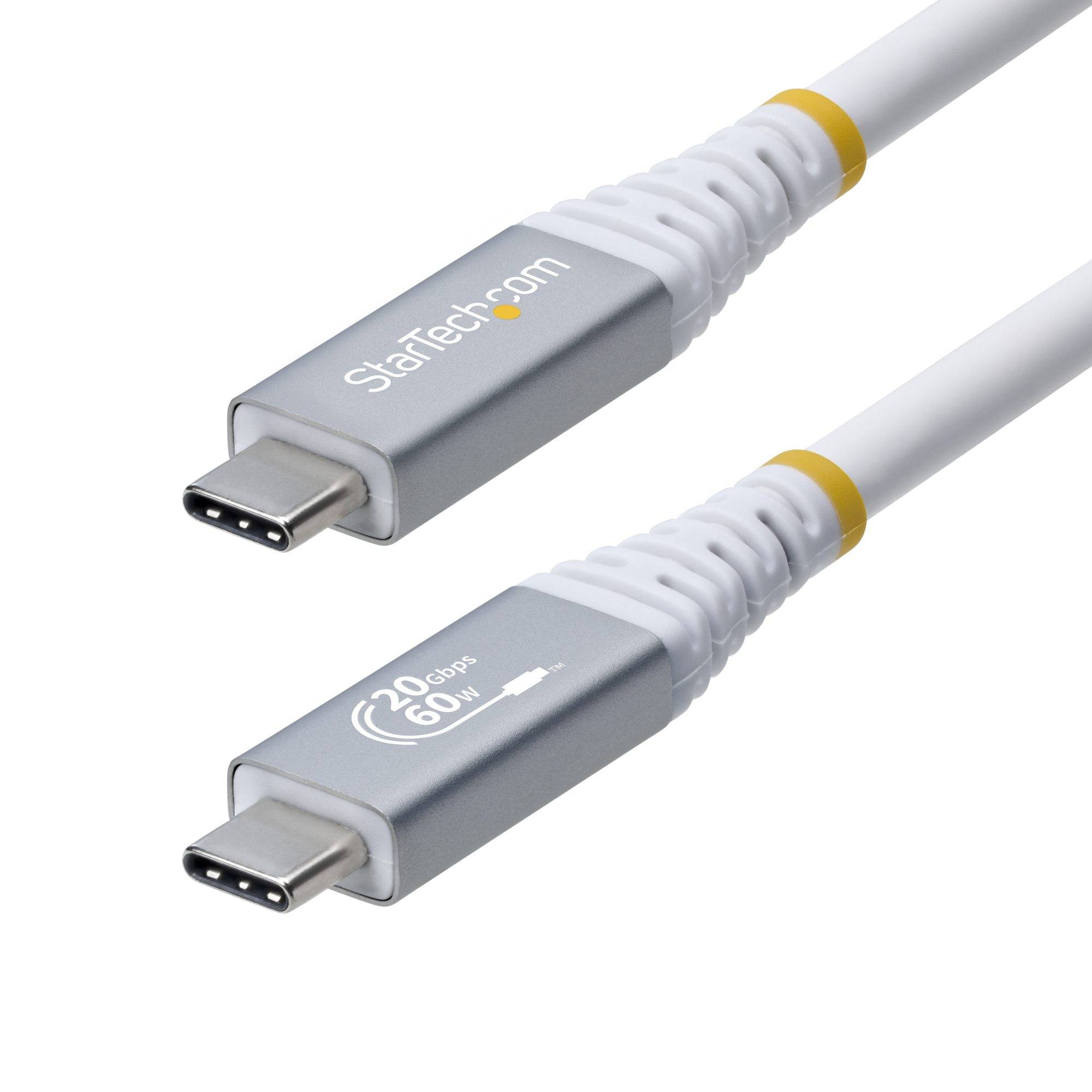 StarTech.com 3m USB4 Kabel, 20Gbps, USB-IF Gecertificeerde USB-C Kabel, 60W PD EPR, 4K 120Hz DP 1.4, TPE Mantel, USB Type-C Kabel, Wit