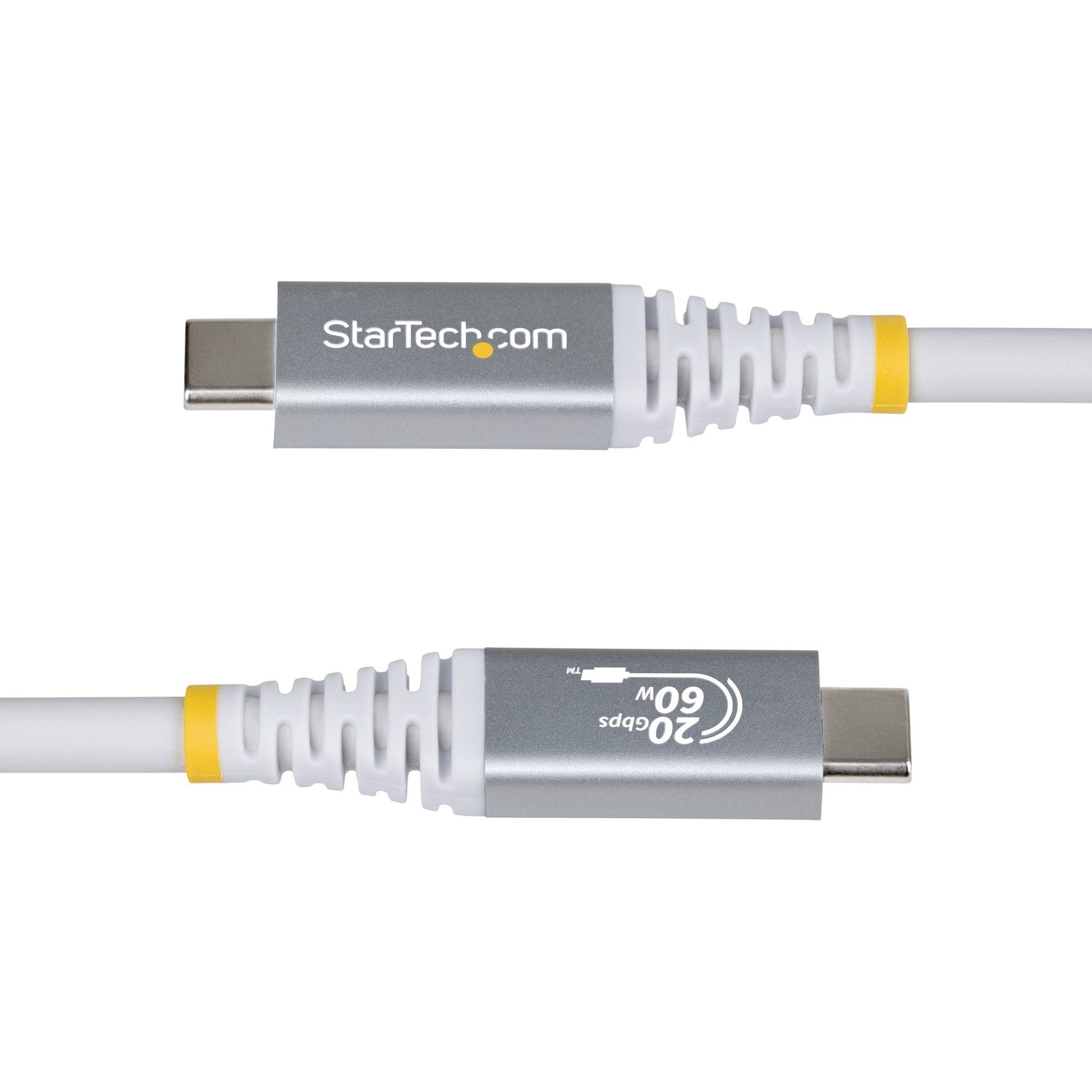 StarTech.com 3m USB4 Kabel, 20Gbps, USB-IF Gecertificeerde USB-C Kabel, 60W PD EPR, 4K 120Hz DP 1.4, TPE Mantel, USB Type-C Kabel, Wit