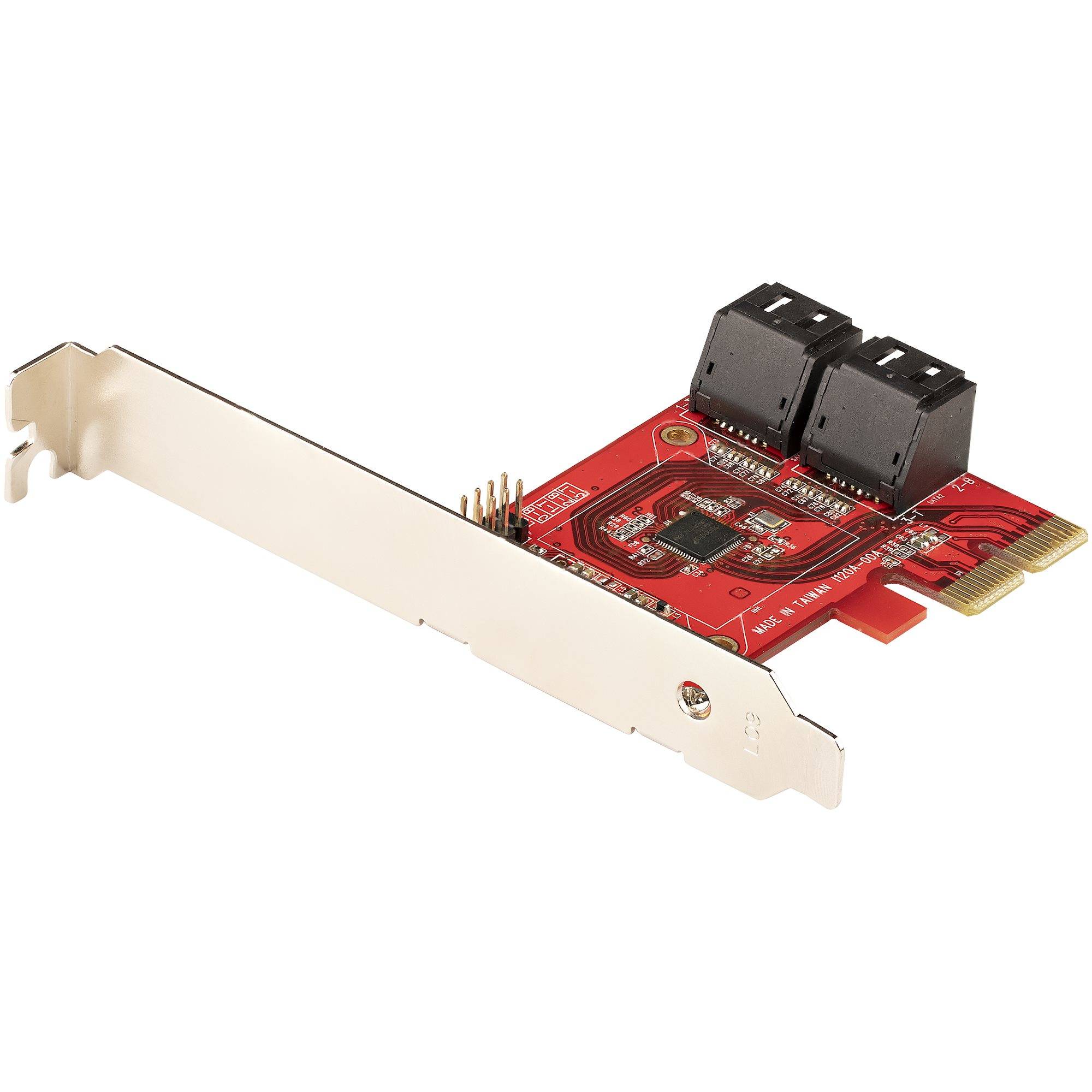 StarTech.com 4 Port SATA PCIe Kaart, PCI Express SATA Uitbreidingskaart, 6Gbps, Low/Full Profile, Stacked SATA Connectors, ASM1164 Non-Raid, PCI Express naar SATA Converter/Adapter