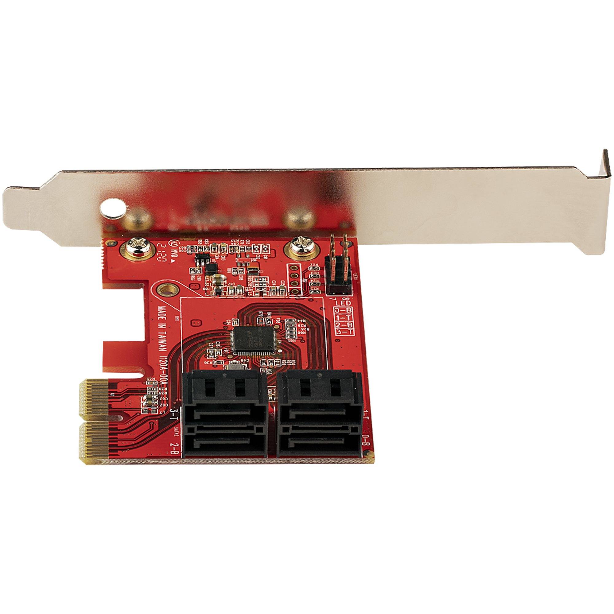StarTech.com 4 Port SATA PCIe Kaart, PCI Express SATA Uitbreidingskaart, 6Gbps, Low/Full Profile, Stacked SATA Connectors, ASM1164 Non-Raid, PCI Express naar SATA Converter/Adapter