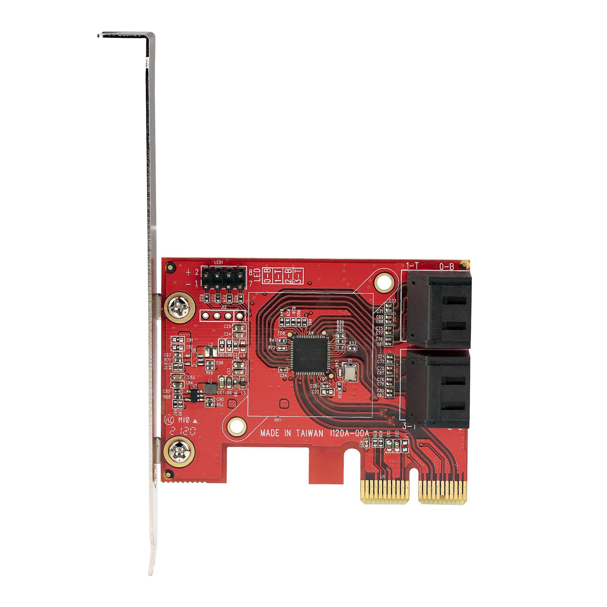 StarTech.com 4 Port SATA PCIe Kaart, PCI Express SATA Uitbreidingskaart, 6Gbps, Low/Full Profile, Stacked SATA Connectors, ASM1164 Non-Raid, PCI Express naar SATA Converter/Adapter