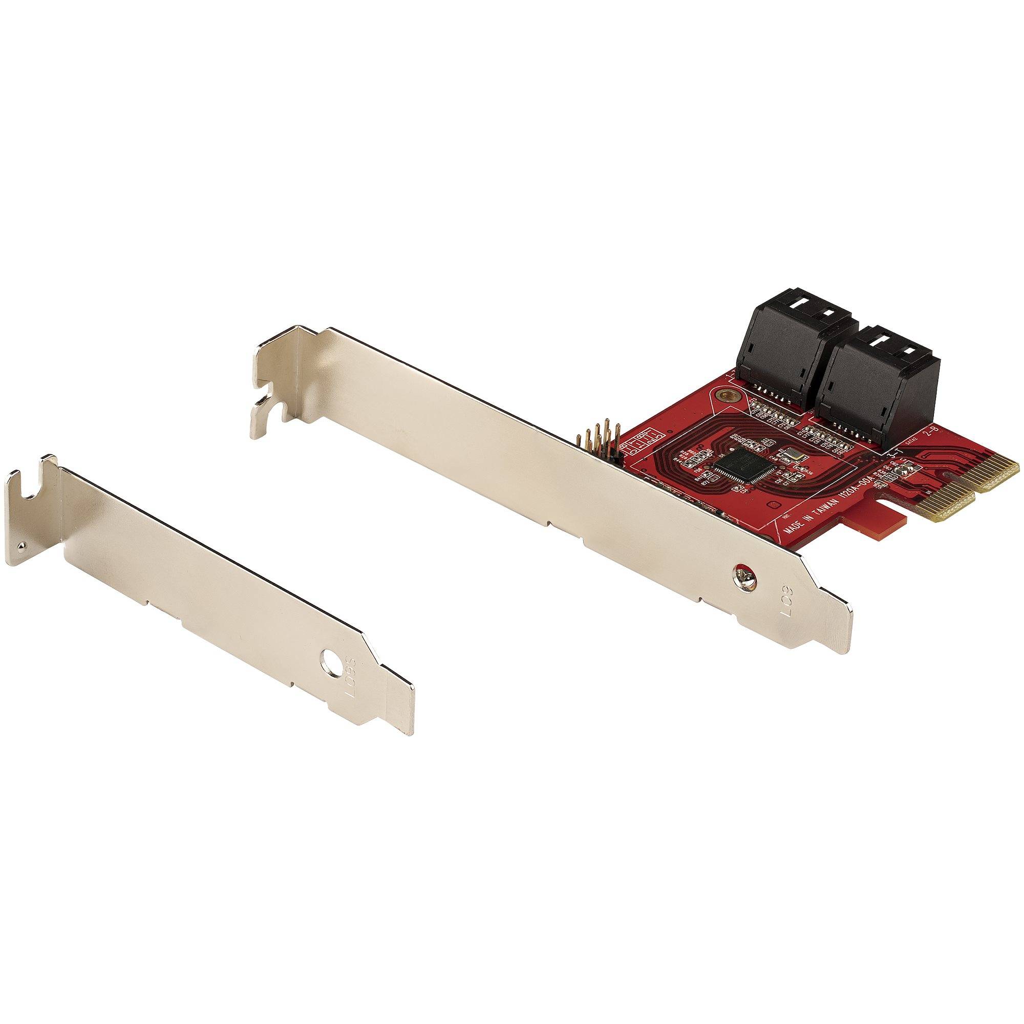 StarTech.com 4 Port SATA PCIe Kaart, PCI Express SATA Uitbreidingskaart, 6Gbps, Low/Full Profile, Stacked SATA Connectors, ASM1164 Non-Raid, PCI Express naar SATA Converter/Adapter