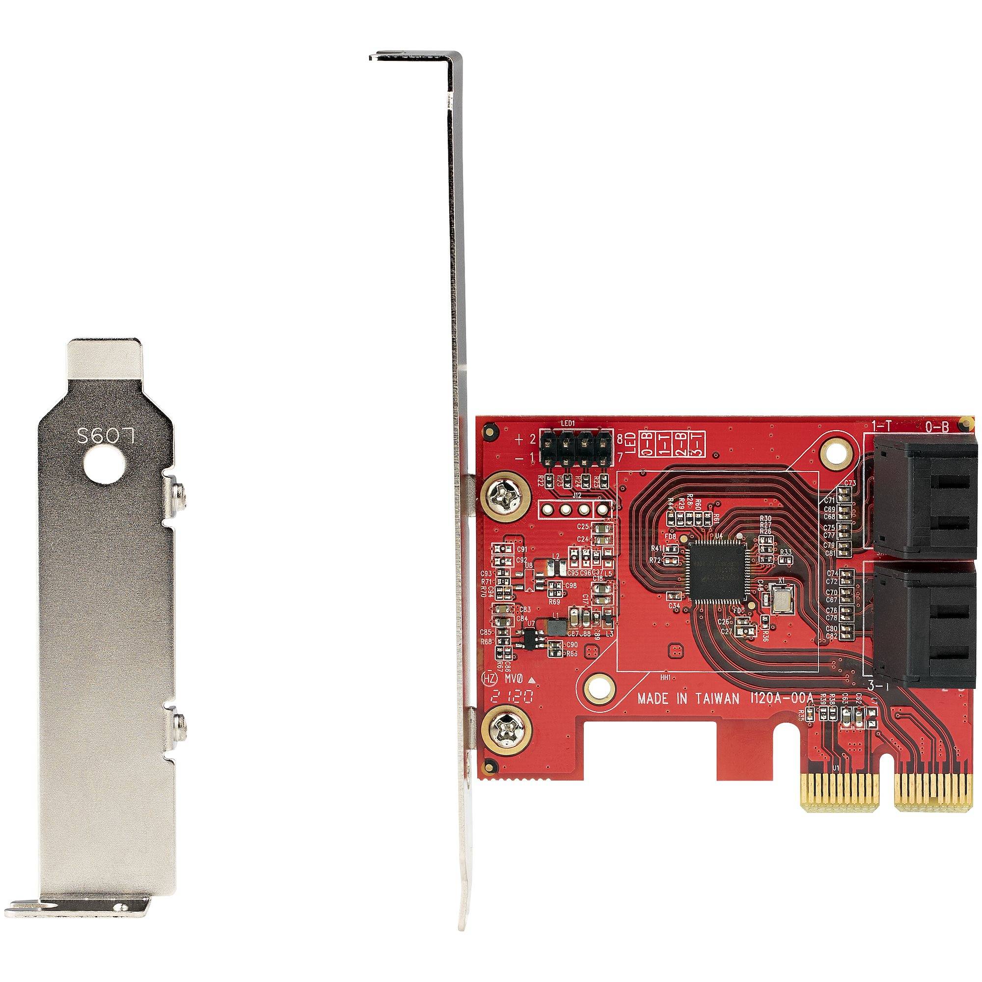 StarTech.com 4 Port SATA PCIe Kaart, PCI Express SATA Uitbreidingskaart, 6Gbps, Low/Full Profile, Stacked SATA Connectors, ASM1164 Non-Raid, PCI Express naar SATA Converter/Adapter