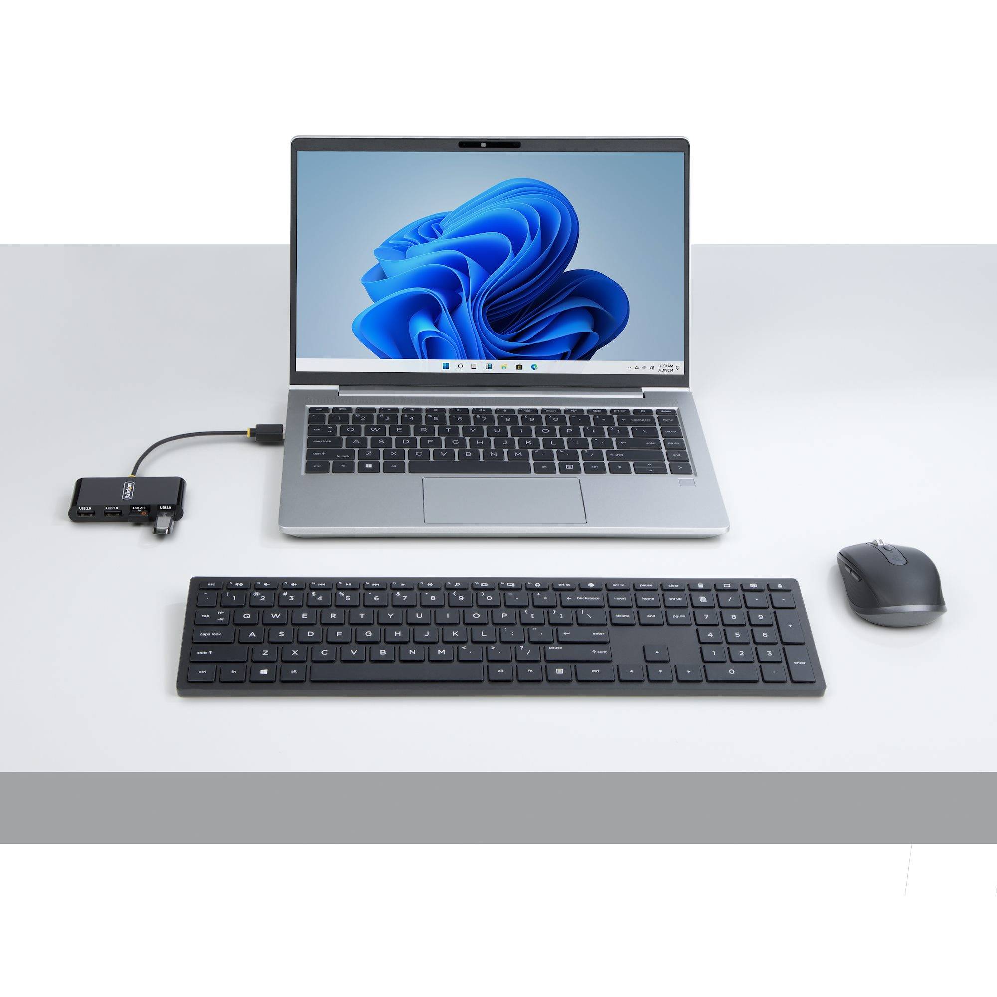 StarTech.com 4-Port USB 2.0 Hub, USB Bus Powered, Compacte Travel USB Hub, USB 2.0 Splitter, Multi-Port Mini USB Hub, 480Mbps, Overspanningsbeveiliging (OCP)